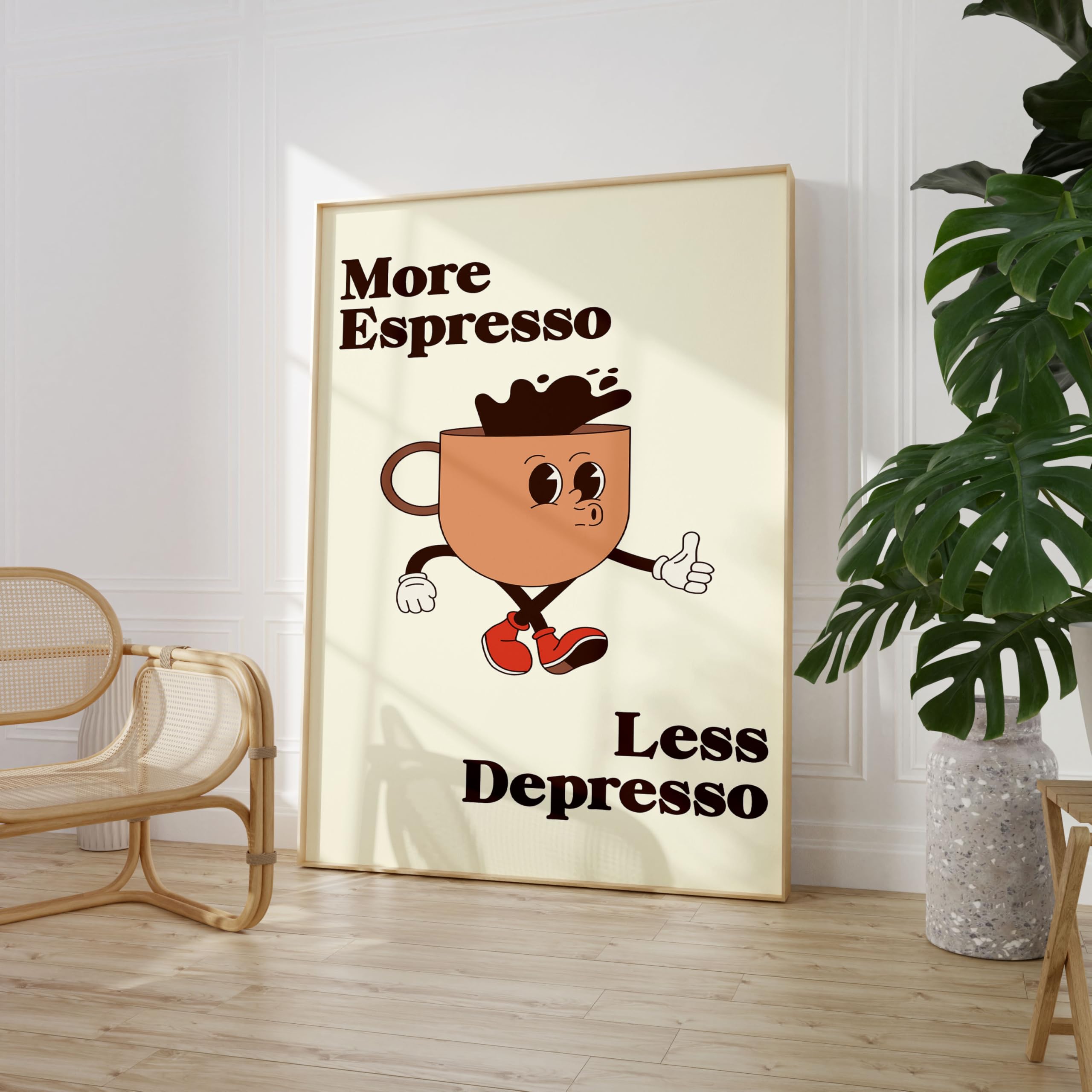 More Espresso Less Depresso Print Wall Posters Art A5 A4 A3 A2 A1 Maxi Trendy Fun Preppy Home Decor Unframed Quotes - 9219 (A1-594 x 841 mm)