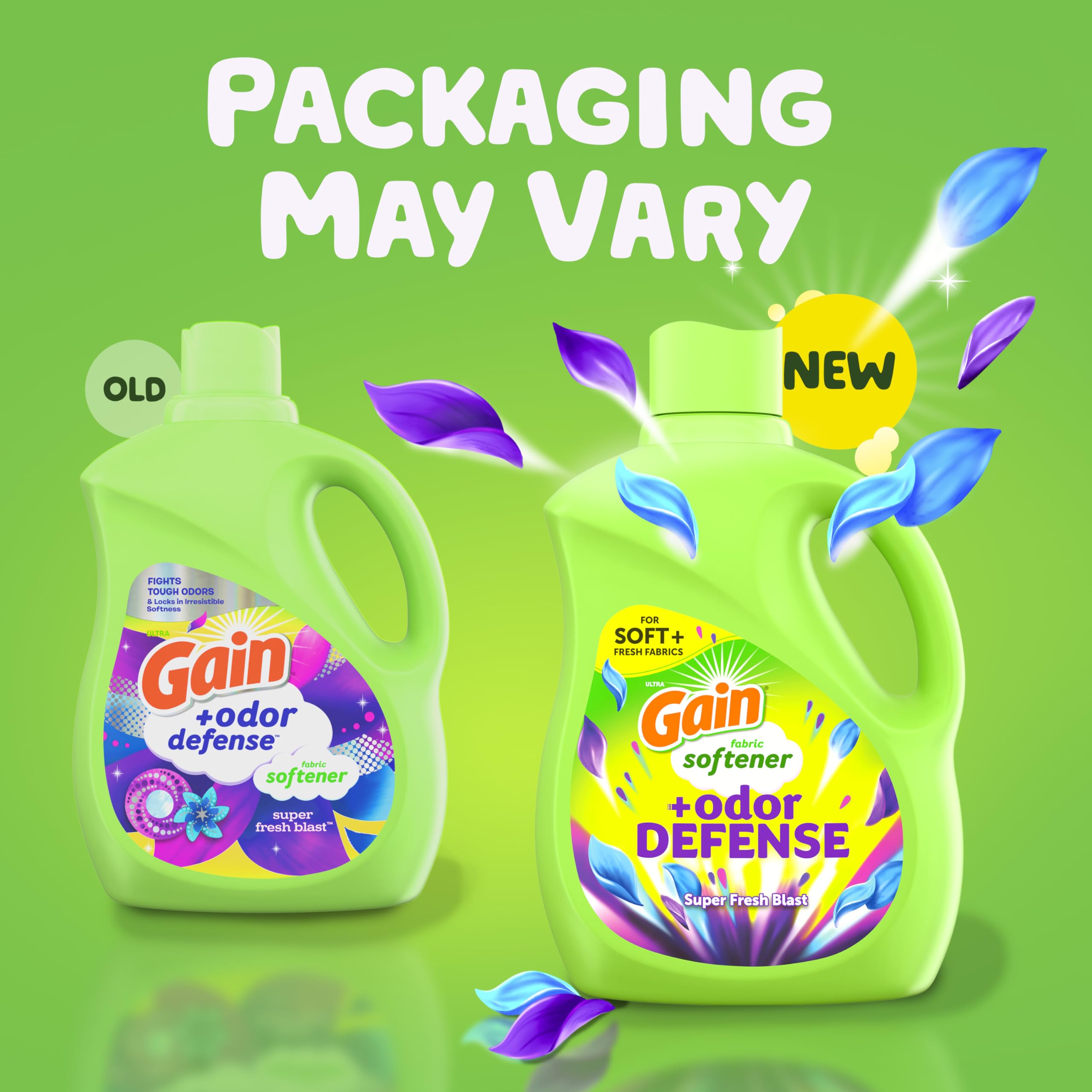 Gain Odor Defense Liquid Fabric Softener, Super Fresh Blast scent, 140 FL OZ, 190 loads, 2 in 1 Freshness plus Odor Protection