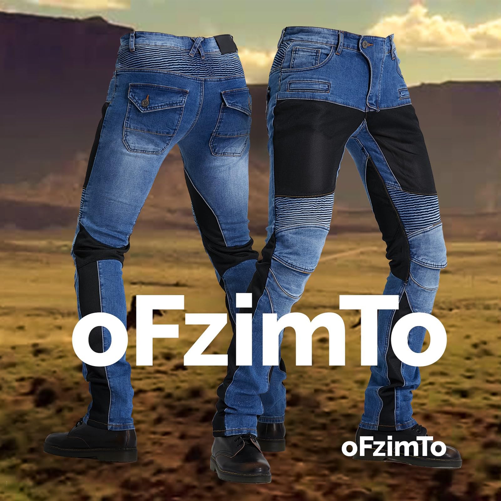 Pantalon Moto Homme Homologué, Respirant Jean Moto Homme Avec Protection, Surpantalon Moto Disponible Dans Une Large Gamme de Couleurs