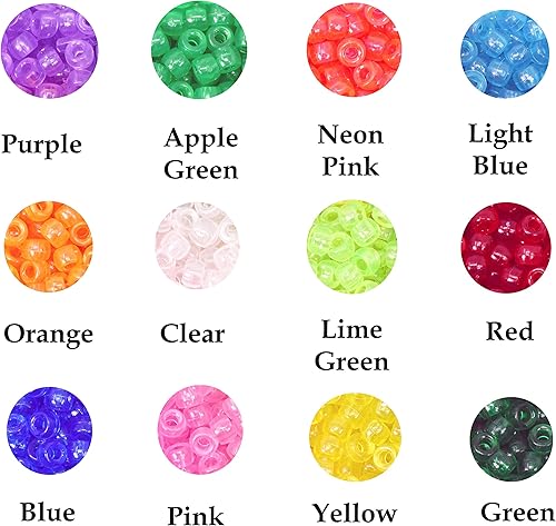 Miniatura 2 de Mandala Crafts Cuentas de plástico para hacer joyas  Cuentas de plástico grandes para manualidades  Kit de cuentas de pony grandes de barril surtido