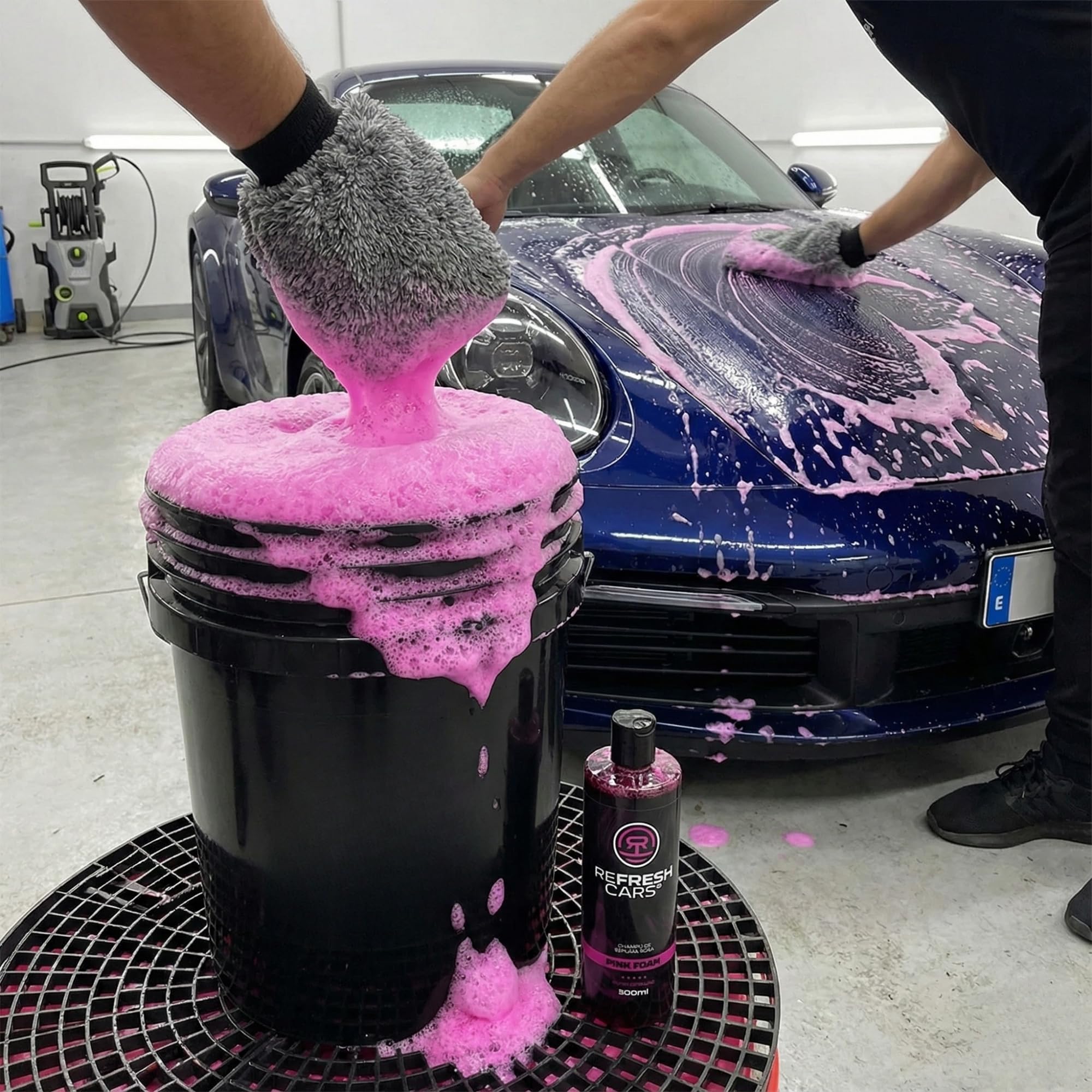 Espuma Activa Snow Foam Coche 5,5 L + 500 ml – Champú Prelavado Concentrado para Lavado Sin Contacto | Compatible Pistola a Presión Tipo K2-K7 y Cañón de Espuma | pH Neutro | Gran Formato Detailing