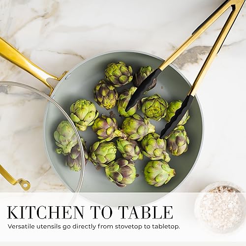 Miniatura 5 de Styled Settings Juego de 15 piezas de artículos esenciales de cocina negros y dorados utensilios y cucharas medidoras de precisión