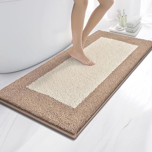 Miniatura 30 de Alfombras de baño de 24 x 60 pulgadas, antideslizantes, extrasuaves, absorbentes, lavables a máquina, de secado rápido, para suelo de baño, ducha,