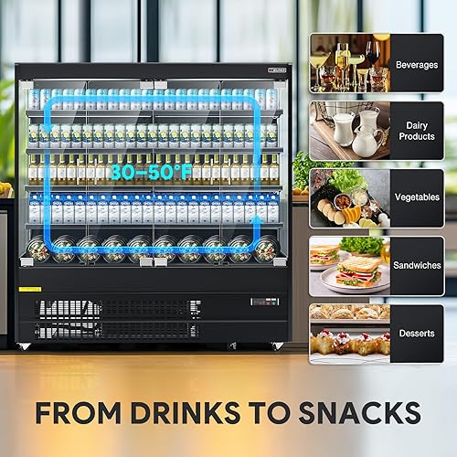 Vista 13 de Wilprep Refrigerador comercial, 22.4 pies cúbicos Refrigerador vertical con pantalla de bebidas con iluminación LED, enfriador comercial de puerta