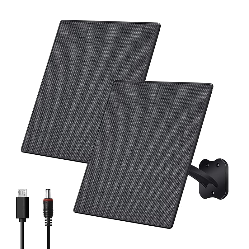 Kit com 2 painéis solares Zivif de 10 W e 5 V para câmeras de segurança, saída USB-C, montagem ajustável