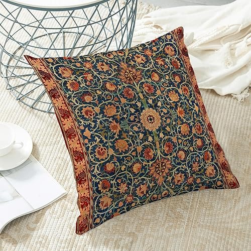 Miniatura 4 de Juego de 2 fundas de almohada florales bohemias de 18 x 18 pulgadas, diseño de flores de William Morris, fundas decorativas para sofá, cama,