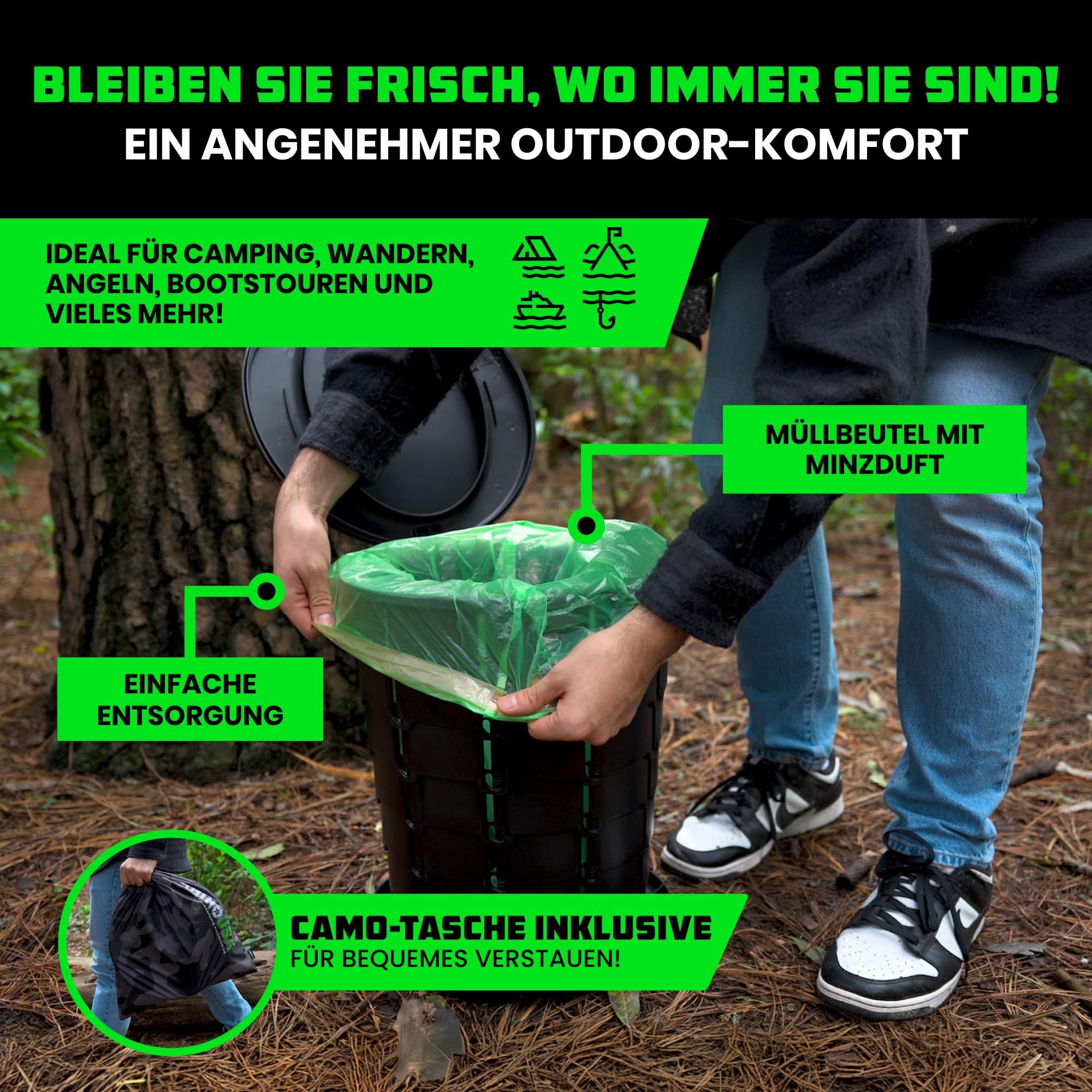 Rhino USA Tragbare Toiletten- und Toilettenbeutel
