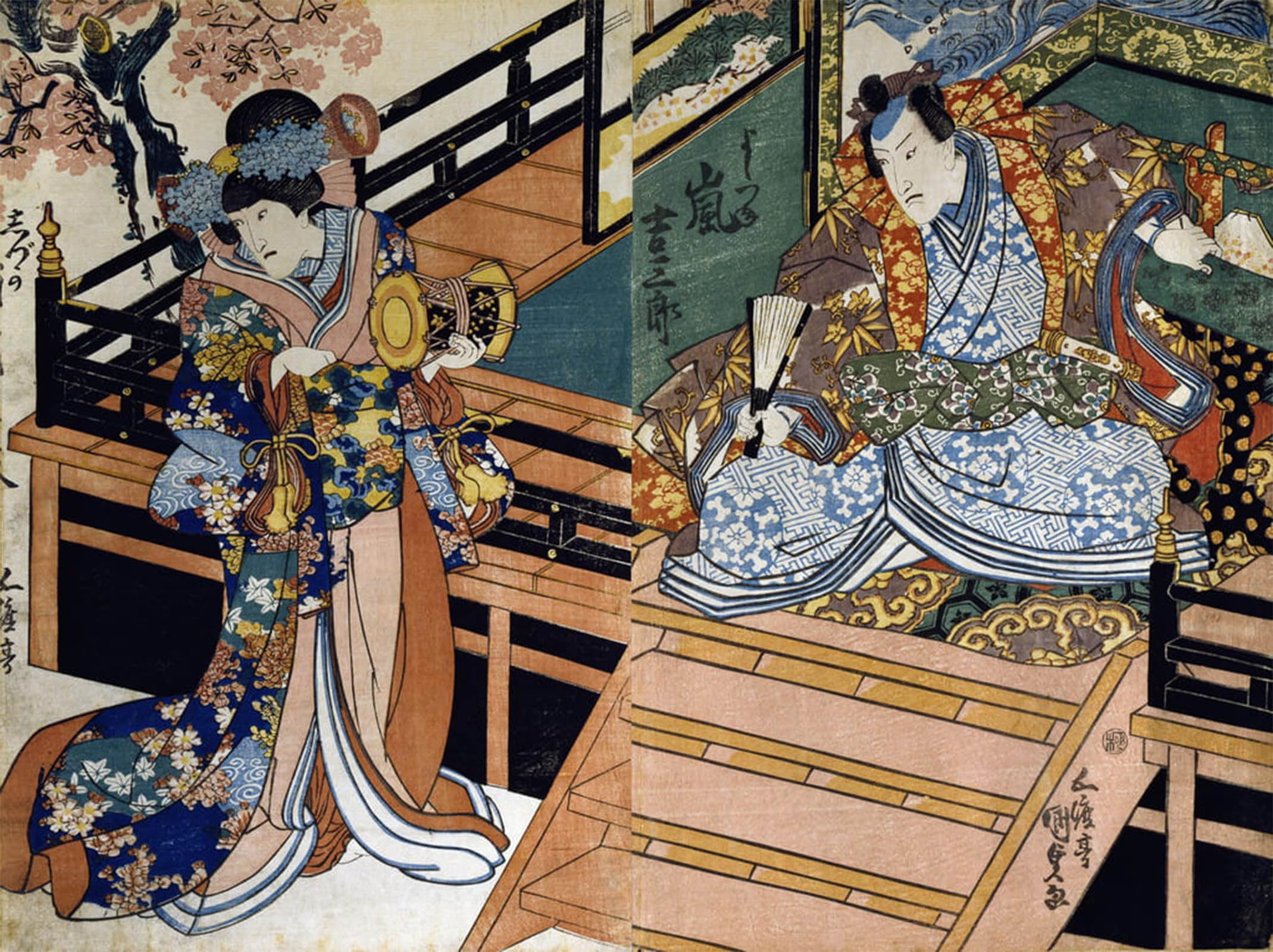 POSTERIIk Famous Print Pop Art Wall Art Graffiti Shiki No Nagame Maru-ni-i No Toshi Toshi Actor by Utagawa Kunisada Art Prints for Home Decor 60x90cm