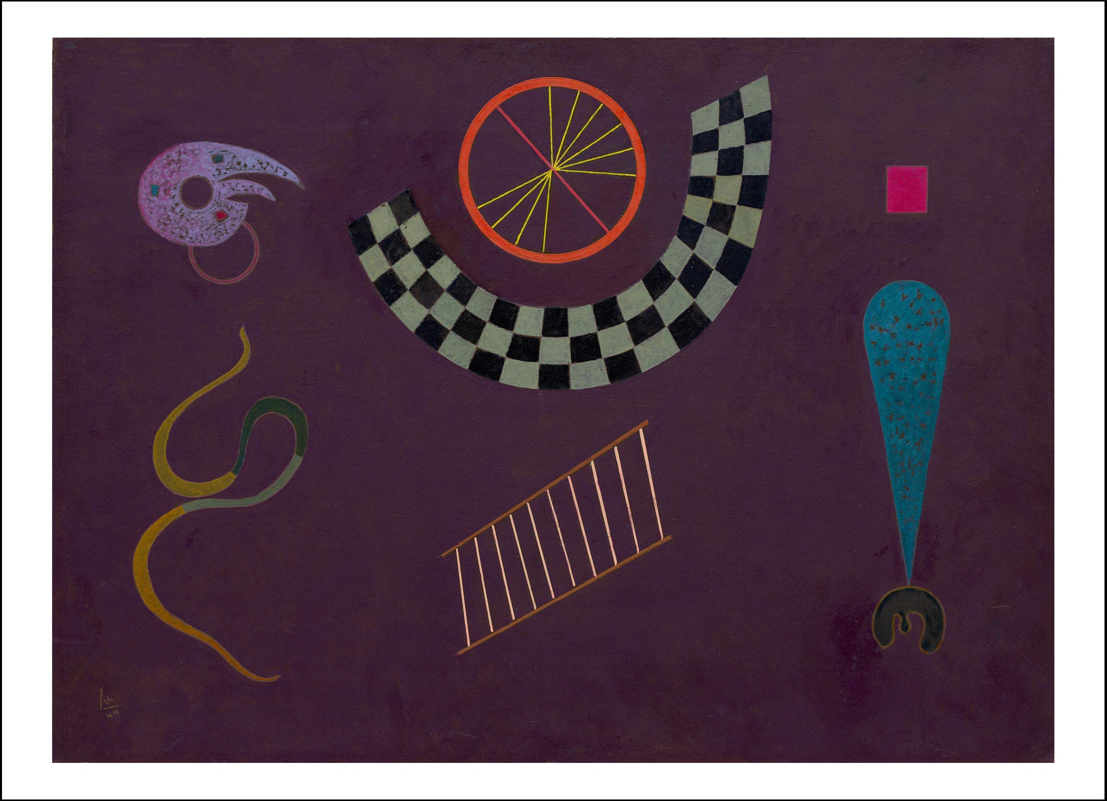 RIBBON WITH SQUARES by Wassily Kandinsky, 12x8"(A4) Poster Print