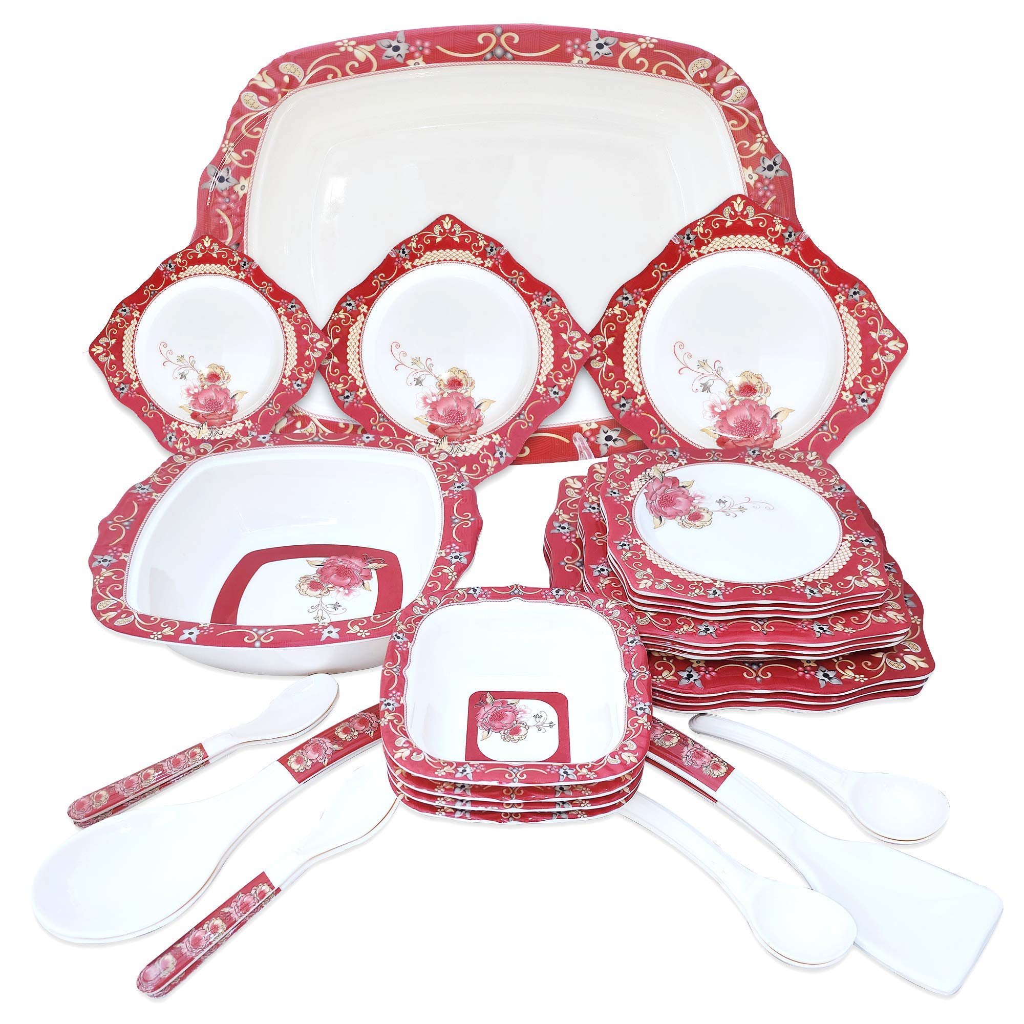 Royal NBL 30 Pieces Melamine Dinner Set - Melamine Dinnerware - Melamine Plates NBL-KM1007