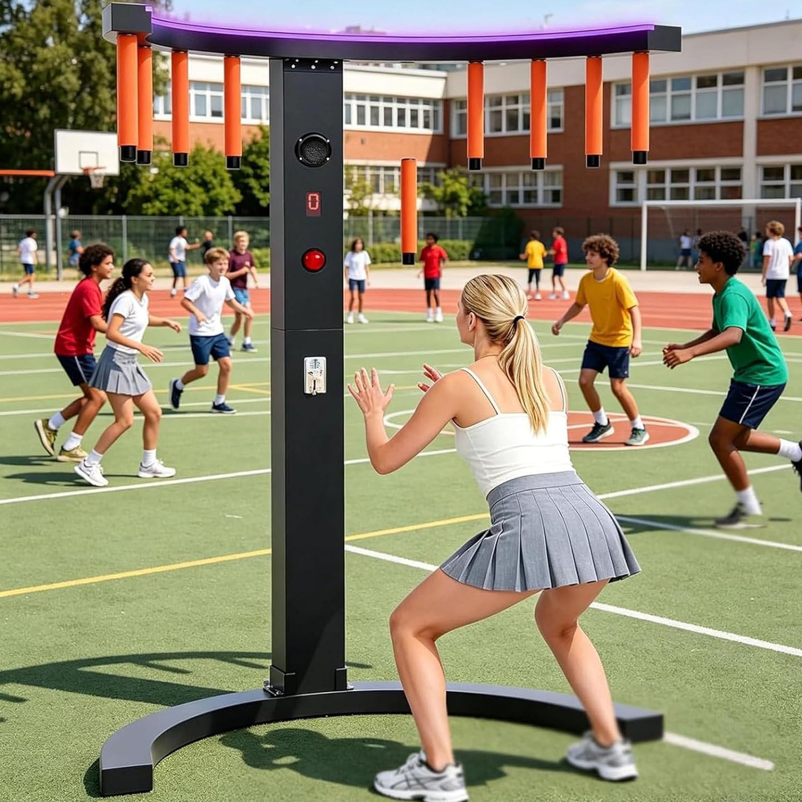 Automat do gier zręcznościowych Catch Stick - Gra zręcznościowa do treningu koordynacji ręka-oko, z pałeczkami, 3 tryby, 10 poziomów prędkości, MP3, światła LED, łatwy demontaż dla rodzinnej zabawy