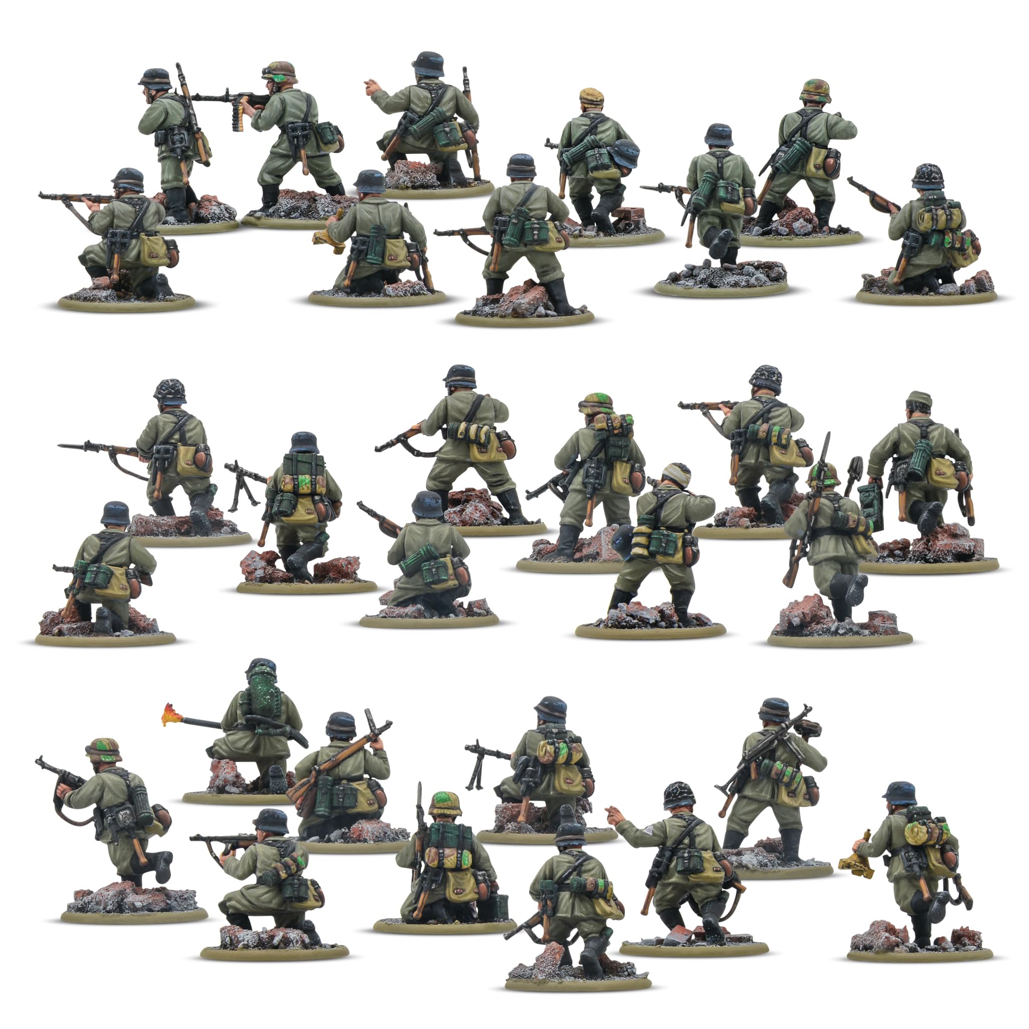 Warlord Games Bundeswehr-Veteranen-Infanterie-Zug – 28 mm große Kunststoff-Miniaturen für Bolzenaktion, sehr detaillierte Miniaturen aus dem 2. Weltkrieg