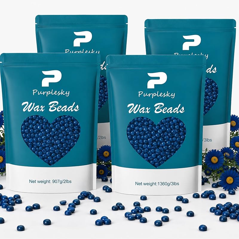 Cera em Pérolas PURPLESKY para Depilação, Pacote com aproximadamente 4,54 kg