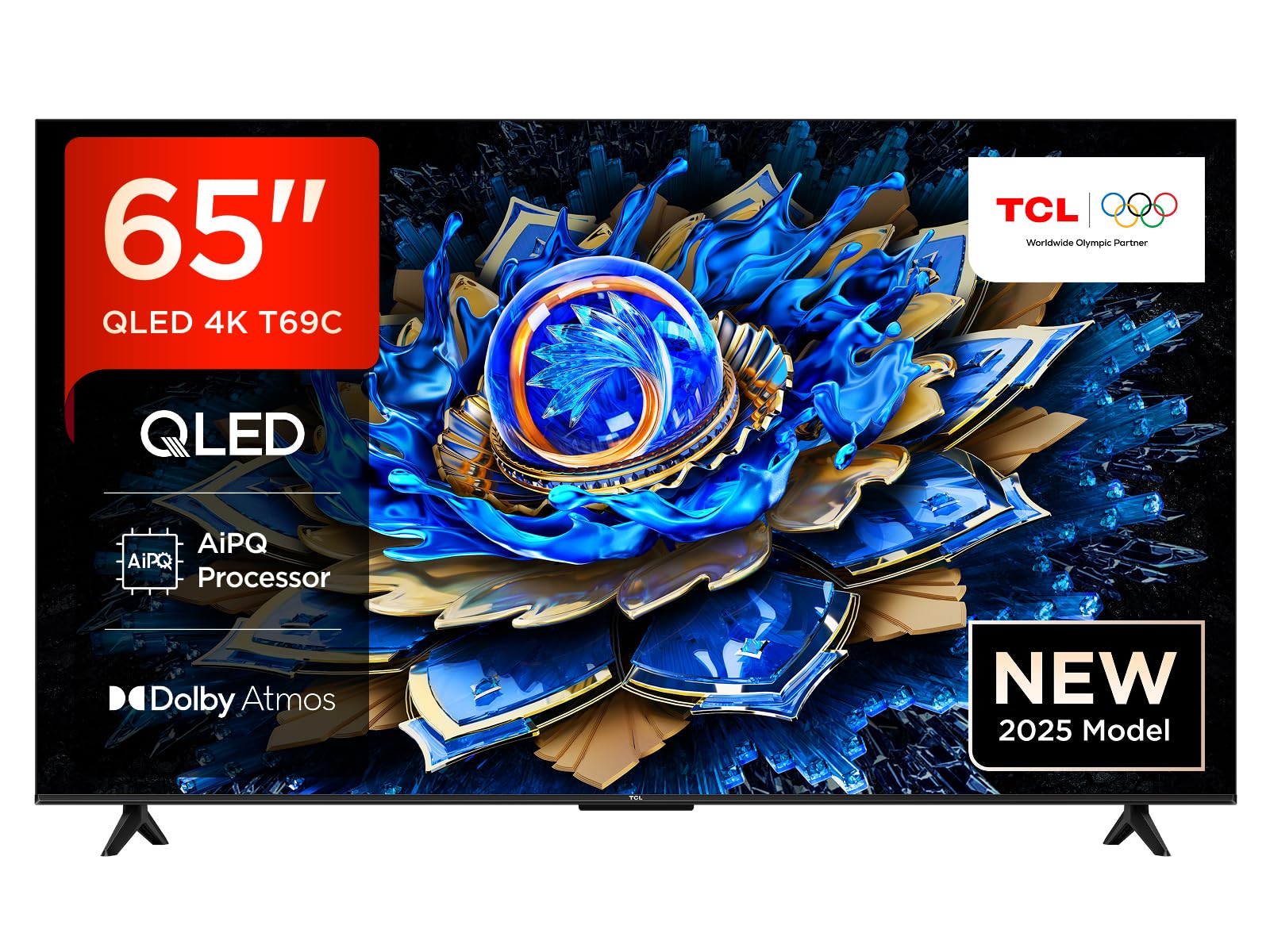 TCL 65T69C 65” QLED 60HZ 4K HDR, Google TV, Smart TV(Dolby Vision & Atmos, Motion clarity, compatibile con Google Assistant & Alexa), 2025