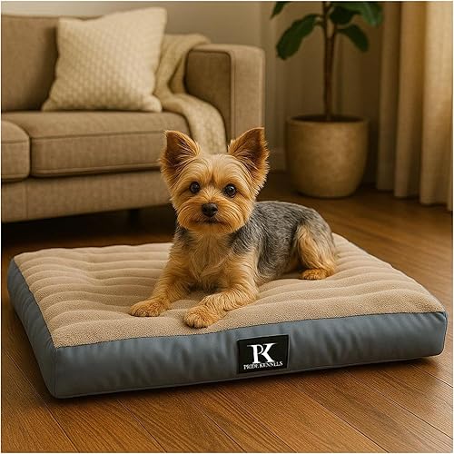 Miniatura 3 de Cama para perros para mascotas pequeñas, adecuada para jaulas, espuma de jaula de huevos 25D, parte inferior antideslizante, 24 pulgadas (gris)