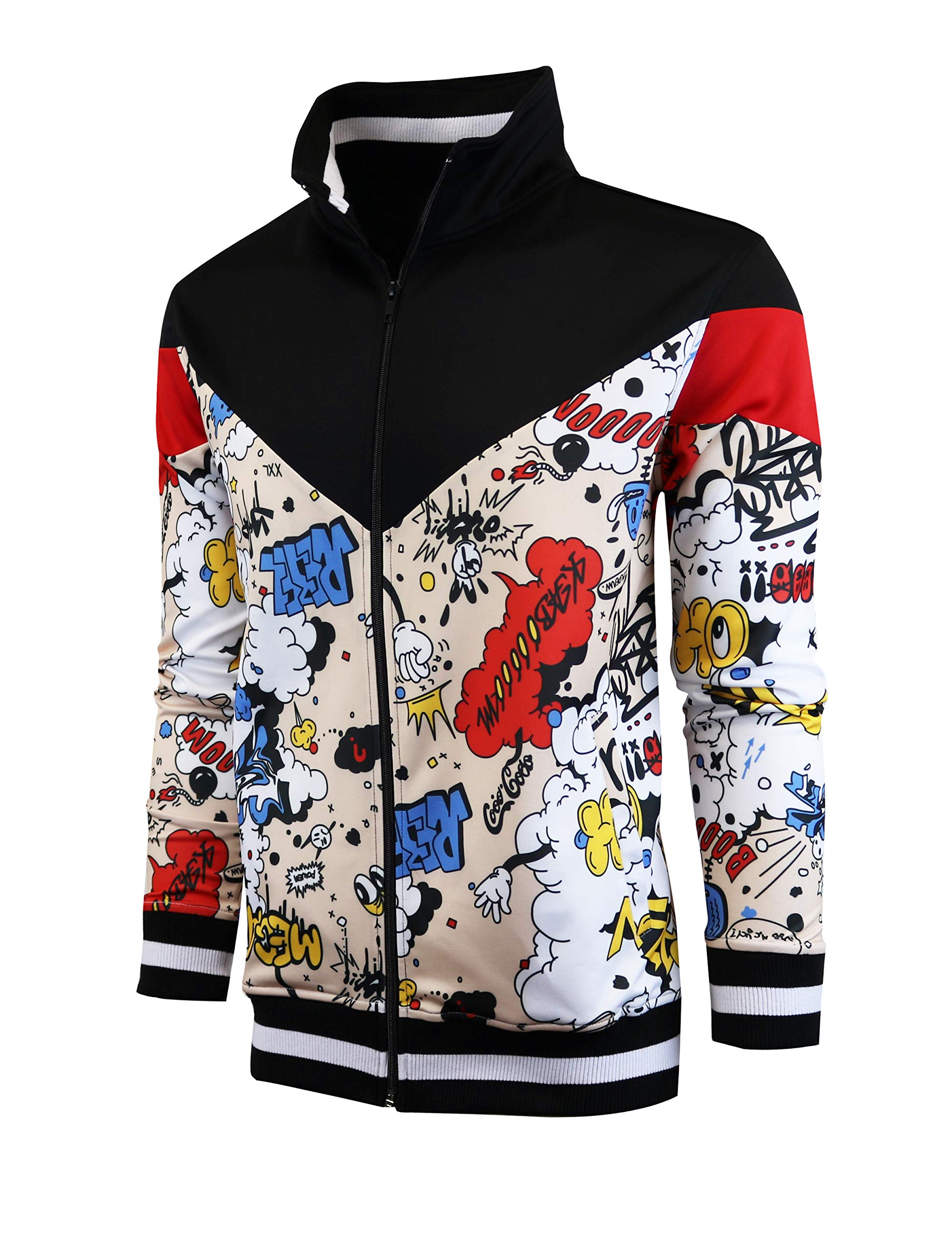 SCREENSHOTMens Urban Hip Hop Premium Track Jacket - Slim Fit Side Taping Sportswear Urbanwear Streetwear Fashion Top