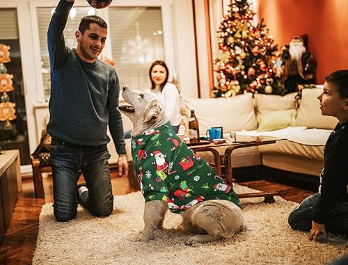Miniatura 5 de AFYHH 2 paquetes de ropa de Navidad para perros grandes, suéter  Disfraces de invierno cálidos de Navidad para cachorros de clima frío para perros