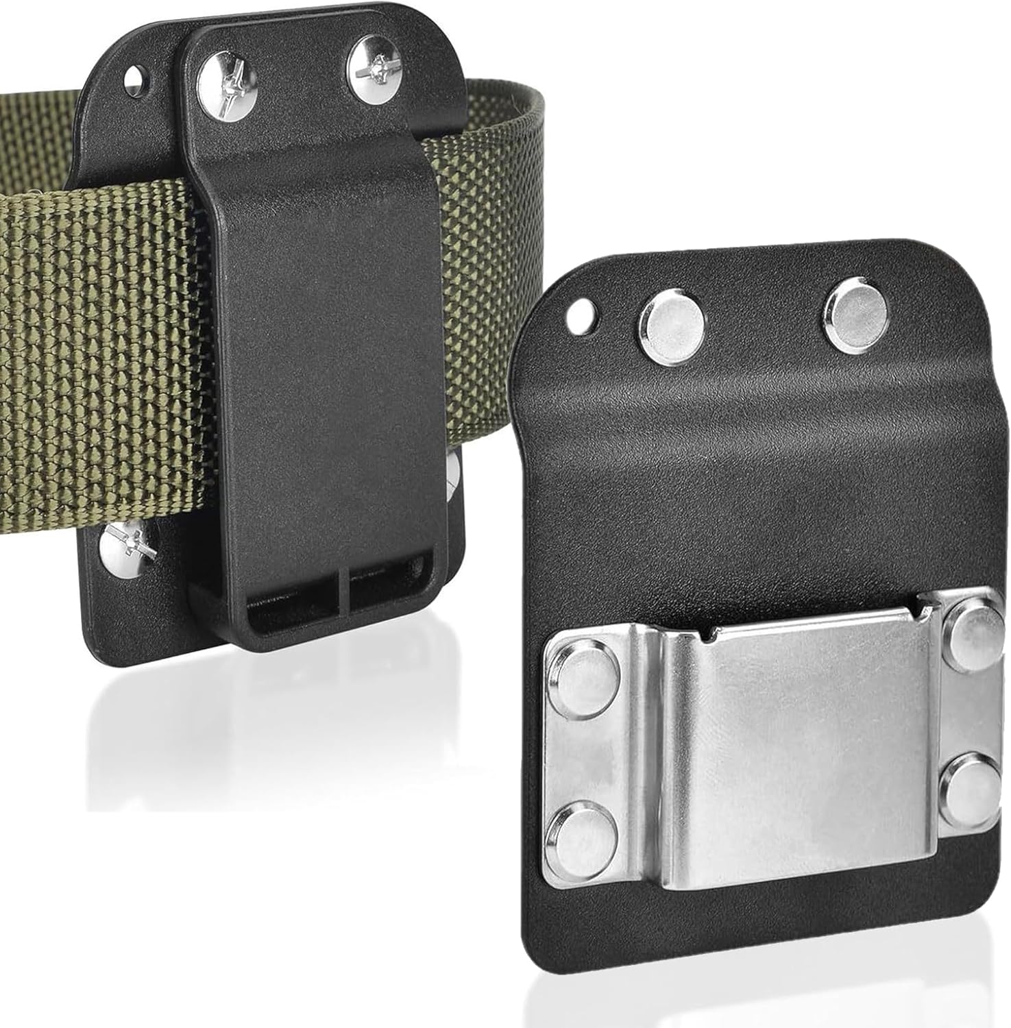 Drill Holder Clip for Tool Belt, Low-Profile Drill Belt Clip Holster for Cordless Drill, Screw Gun – Fits Up to 2" Tool Belts