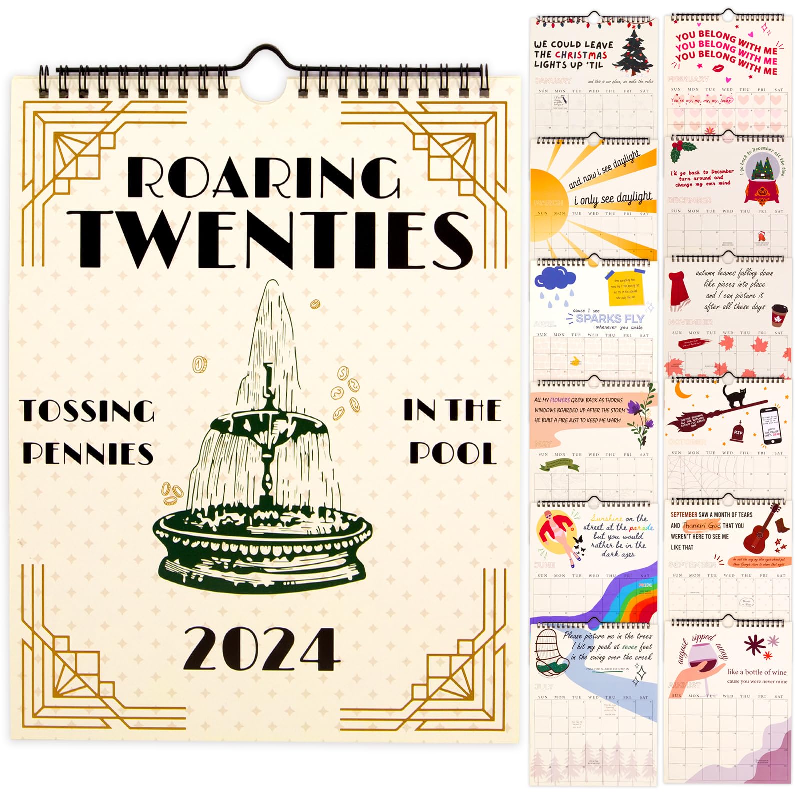 Roaring 20s Calendar 2024 Ts Lyrics Calendar Merchandise for Fans Music  Lover Gift 2024 Calendars for Girl and Boy Home Office Christmas Decoration  : Amazon.co.uk: Stationery & Office Supplies
