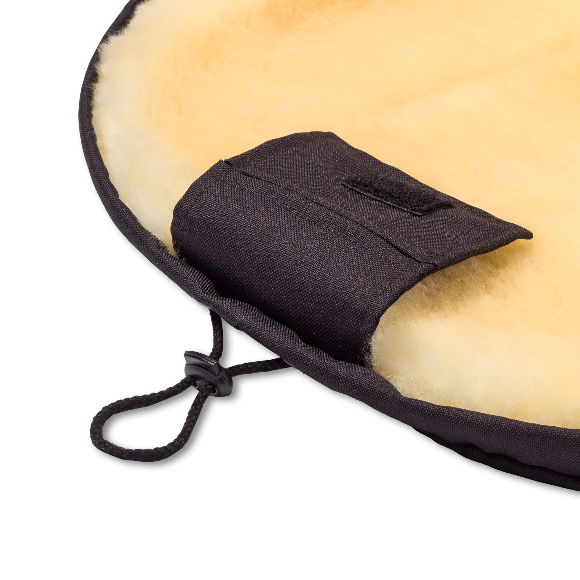 Hofbrucker® Premium Kinderwagen Fußsack Toni für Herbst/Winter/Frühjar aus Lammfell für Kinderwagenwanne & Maxi Cosi 0-10 Monate mit abnehmbaren Deckel Made in Germany (schwarz) | Fußsack für Herbst/Winter/Frühjahr für Kinderwagenwanne & Maxi Cosi ab Gebu