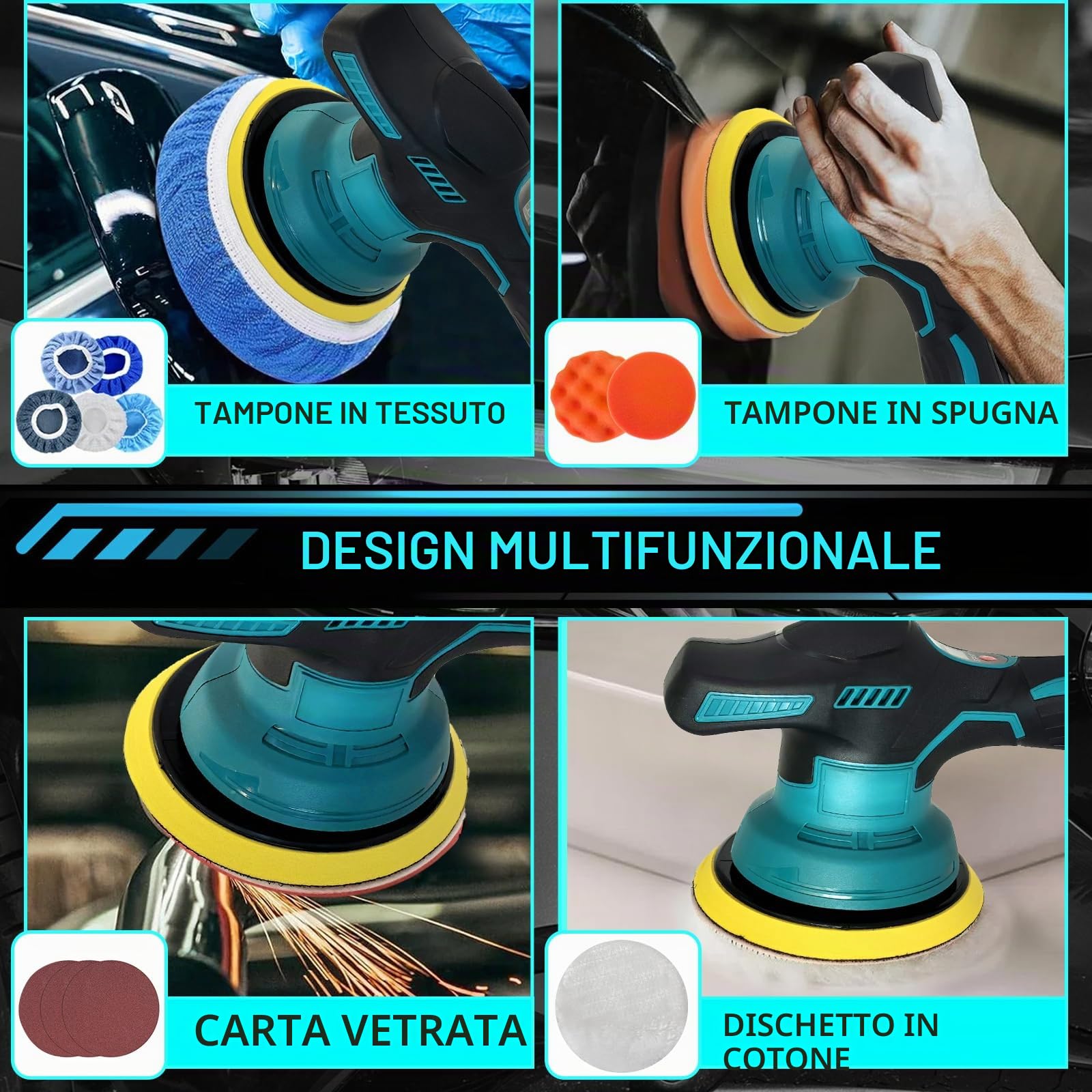 Lucidatrice Auto Senza Fili compatibile Makita18V Batteria(senza batteria)