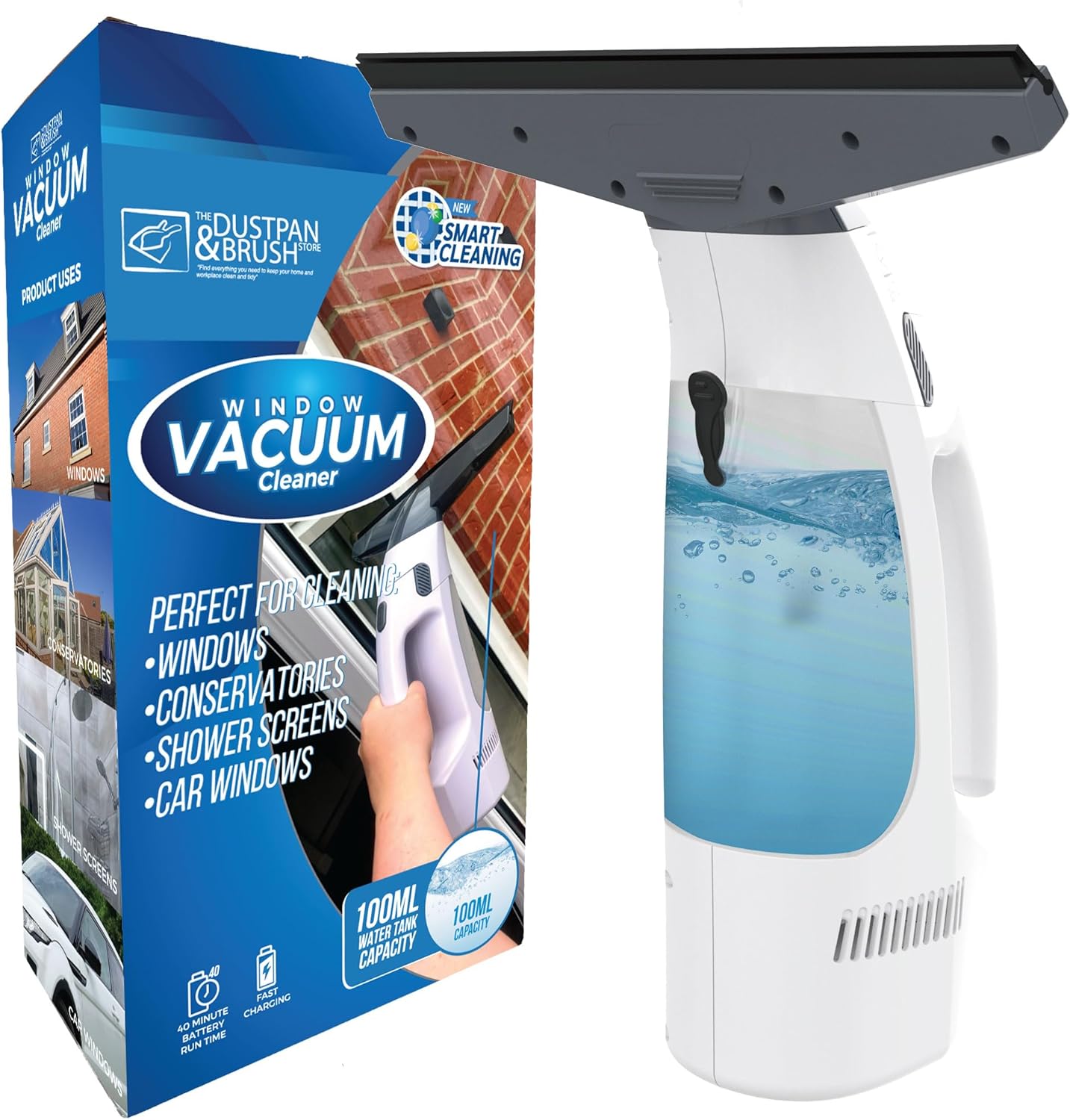 Cordless Window Vacuum Cleaner with Rechargeable Battery Portable and