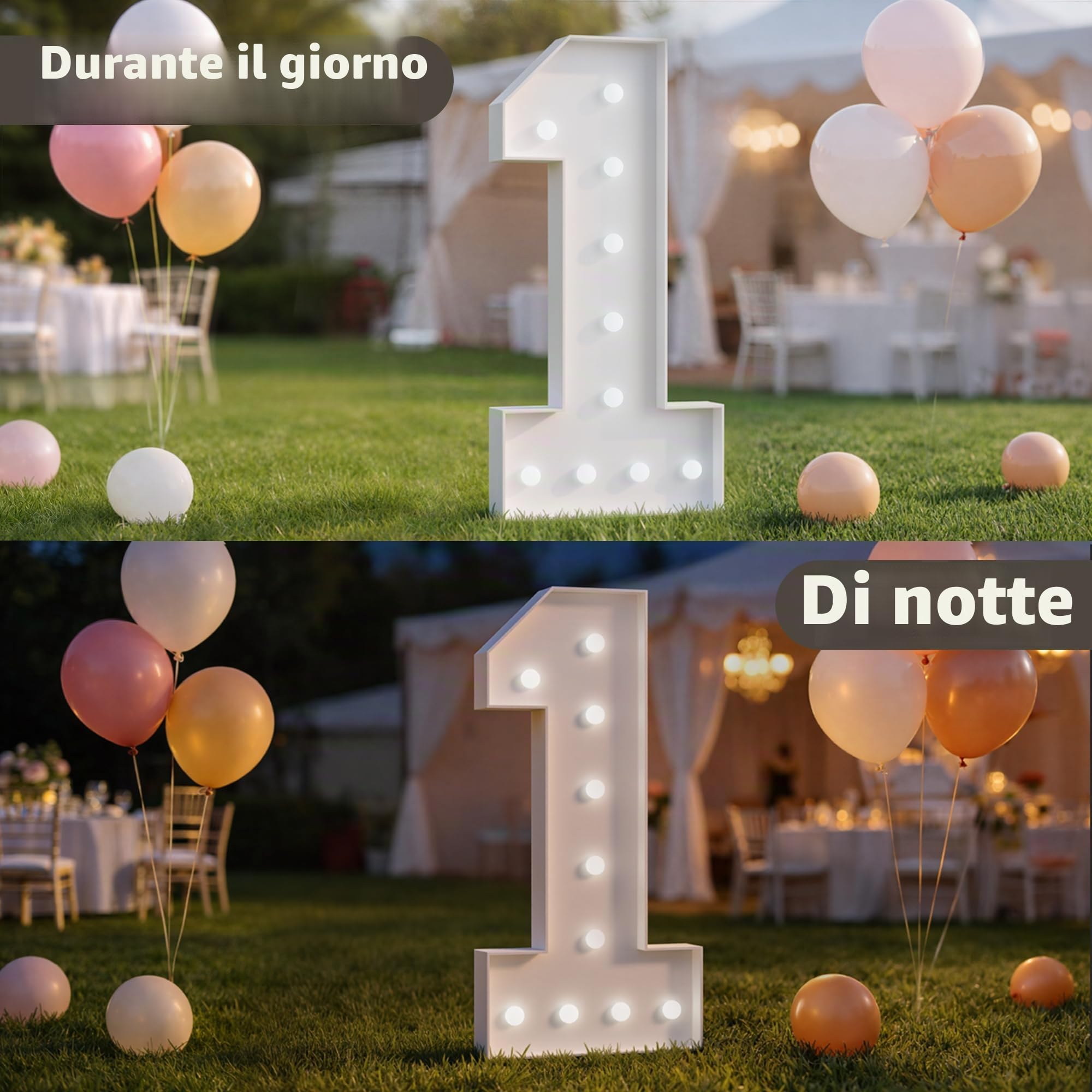 120cm Bianco Numeri Luminosi, 50 Anni Decorazioni, Numero 50 | Decorazioni Compleanno, Festa Nozze Anniversario, Numeri Luminosi Giganti Compleanno 42 Pcs Accessory Set
