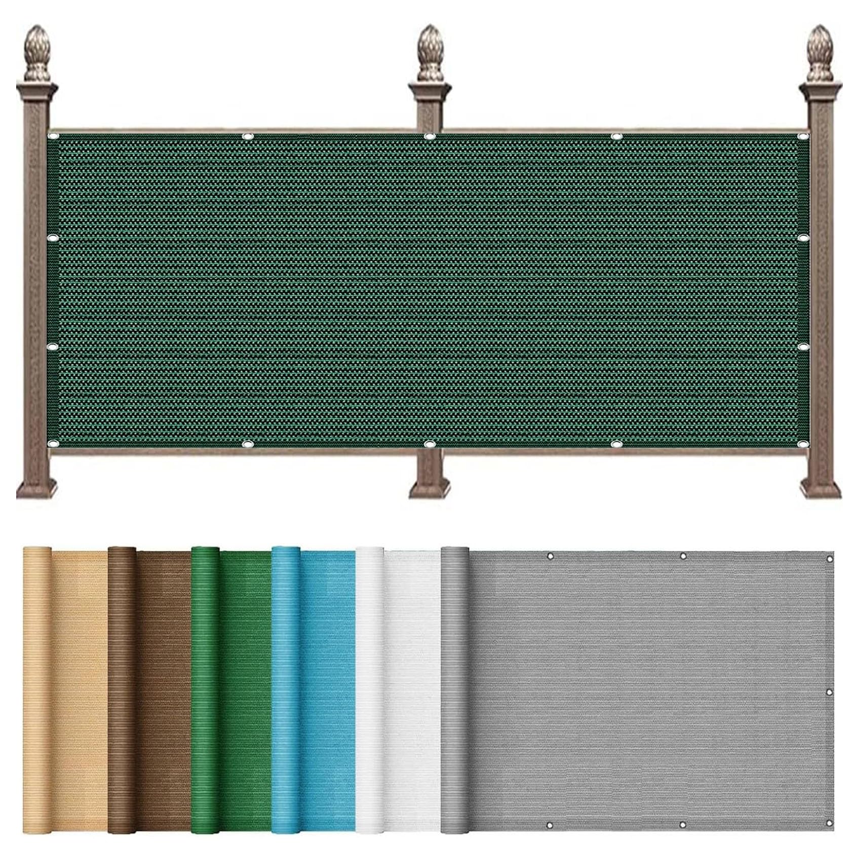 Brise Vue Balcon Exterieur 130 x 300 cm Protection Contre Le Vent et Le Soleil Bâche de Balcon Brise-Vue avec Oeillets pour Jardin et Lieu de Fête, Vert Foncé