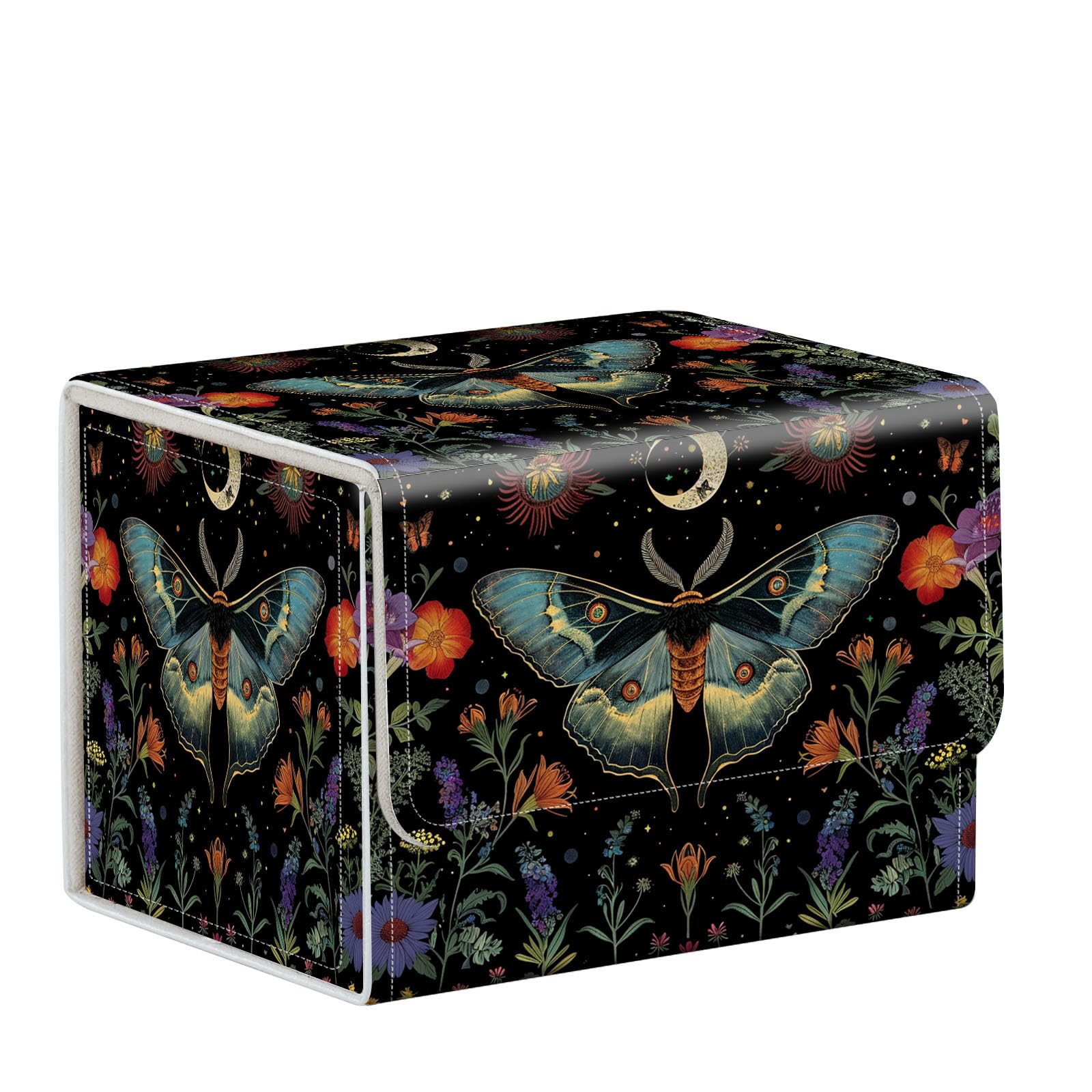 ETLKJVBL for MTG Card Storage Solution - for MTG Card Box and Commander Decks, High Capacity Anime Card Sleeves for Mtg Deck Box, Designed Specifically for Mtg Players, Moths And Flower