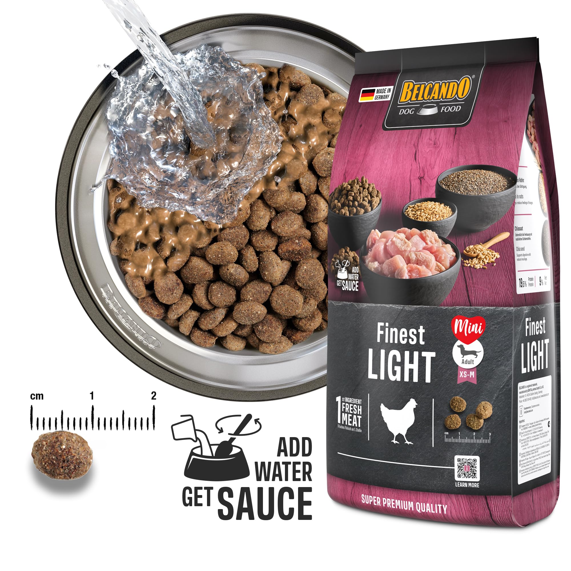 Belcando Finest Light [12,5 kg] Karma dla psów | Sucha karma dla małych i z nadwagą | Kompletna karma dla psów od 1 roku życia