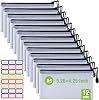 12 Pcs Plastic Mesh Pencil Pouch, Waterproof Tear-Resistant Document File Folders, Zipper Documents Pouch Document Organizer Bags for School Office Business Home Travel Storage9.25×4.25Inch