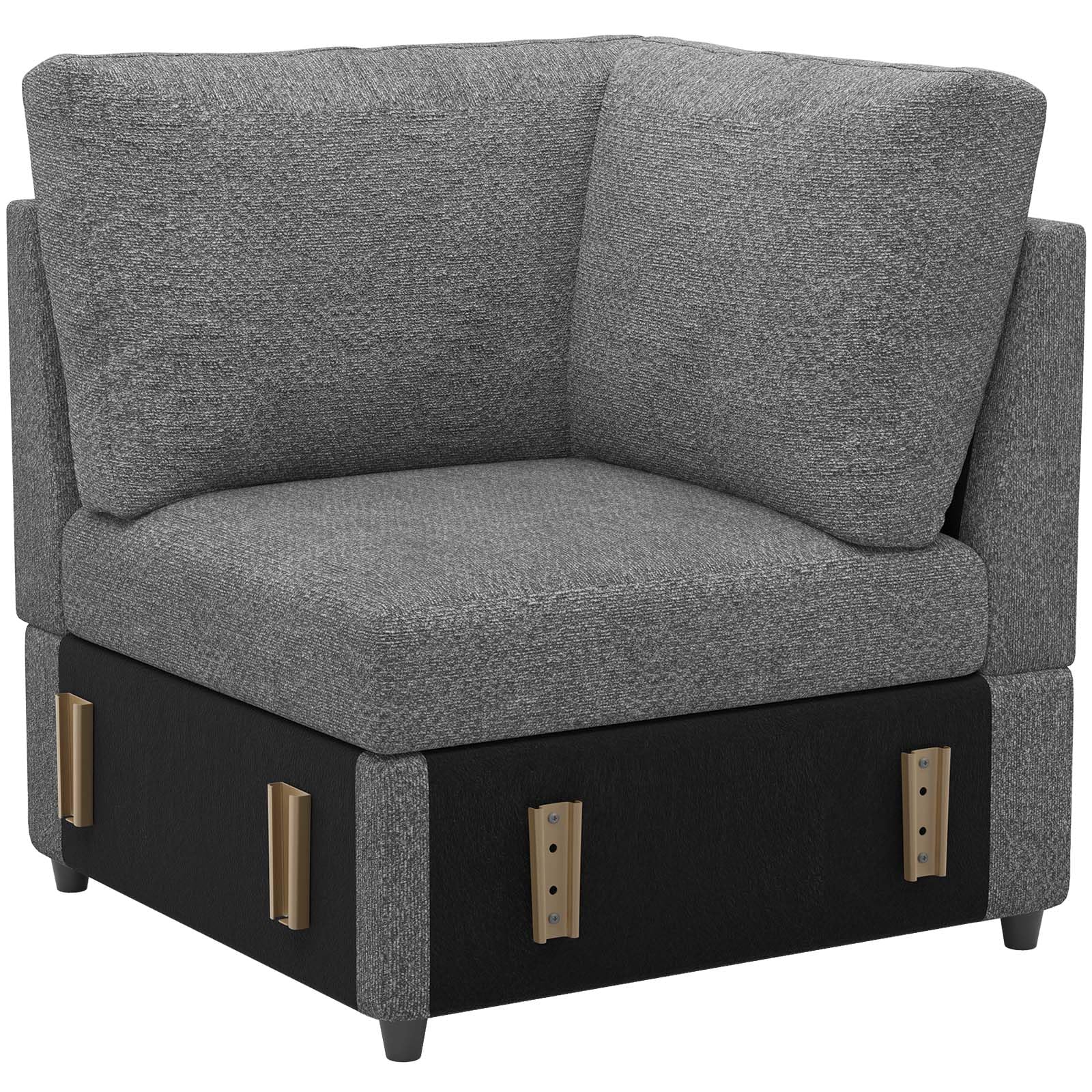 ( incomplete only 1 box ))Belffin Corner Seat Module for Modular Sectional Sofa, Armrest Module for Sectional Sleeper Sofa Bed, Light Grey