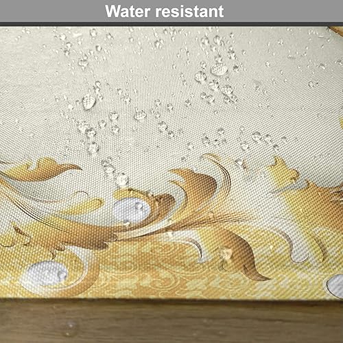 Miniatura 6 de Ambesonne Pearls Place Mats - Juego de 4, ilustración de un marco con adornos y perlas, patrones florales de estilo barroco, manteles individuales