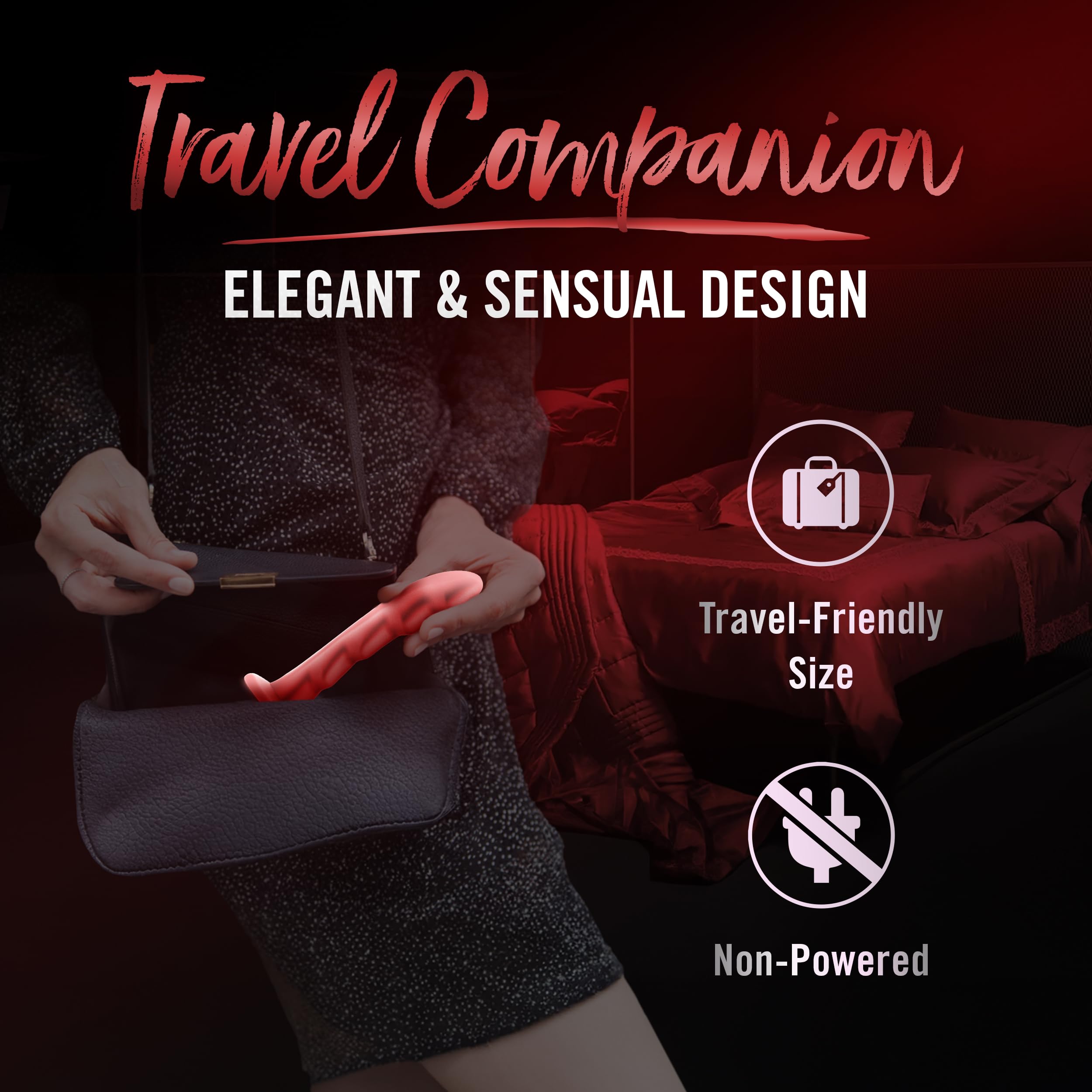 Blush Temptasia Jealousy Peg - 7 Inch Pegging Dildo .25" Wide - Harness & Strap On Compatible - Designed for G-Spot P-Spot BDSM & Role Play - Platinum Cured Silicone G-spot Adult Sex Toy - Red Rouge