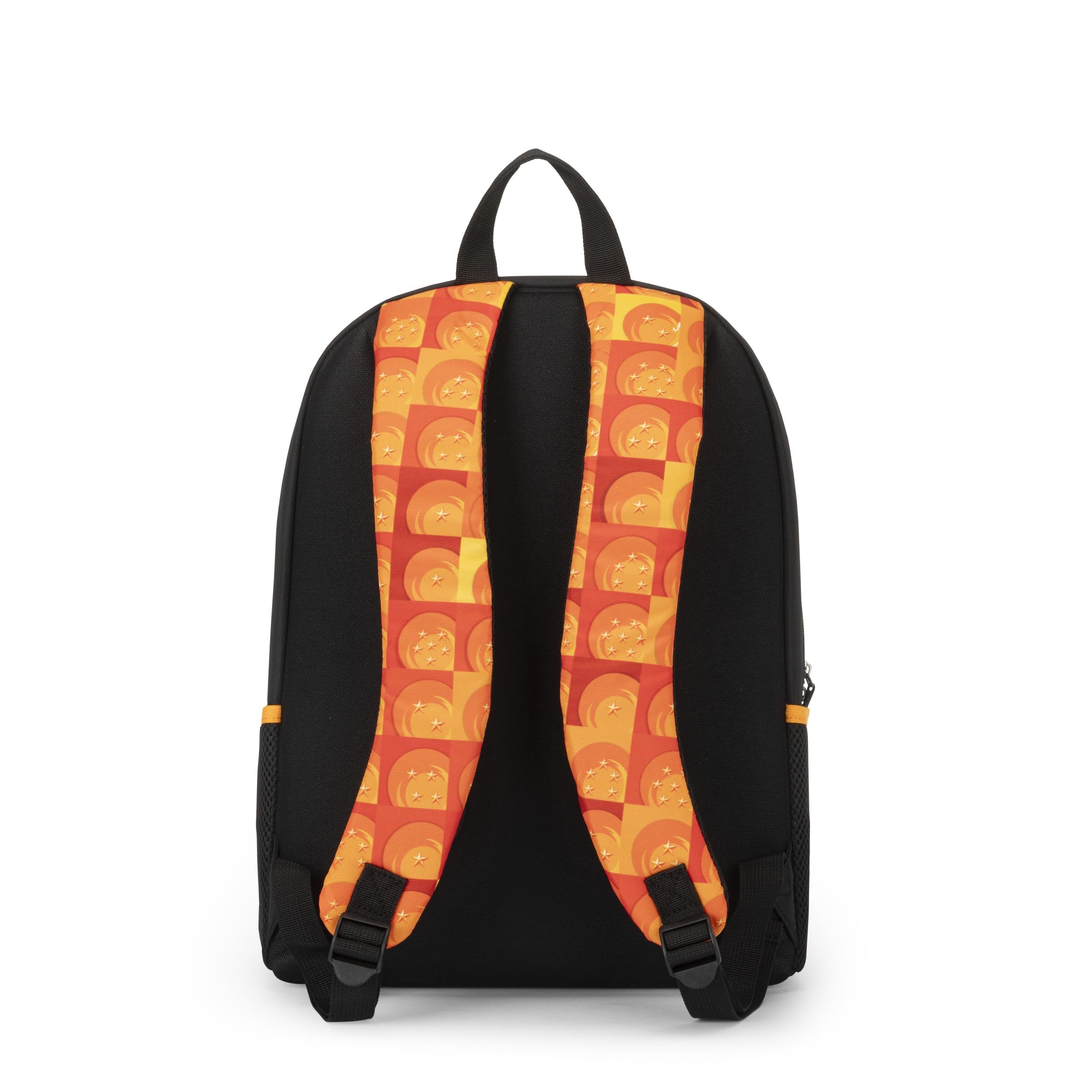 DRAGON BALL - Zaino Scuola Ufficiale Dragon Ball, con 2 Ampi Spazi Centrali, Capiente Tasca Frontale, Spallacci Regolabili e Imbottiti, Retro e Fondo Termoformati, 32x43Hx23cm, Nero-Arancione