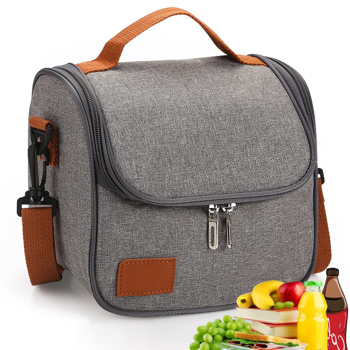 VIDA4U Lonchera Térmica para Hombre y Mujer con Capacidad Suficiente, Bolsa para el Almuerzo Prueba de Fugas, Tela Oxford Fácil de Limpiar, Portaalimentos para la Oficina y el Picnic