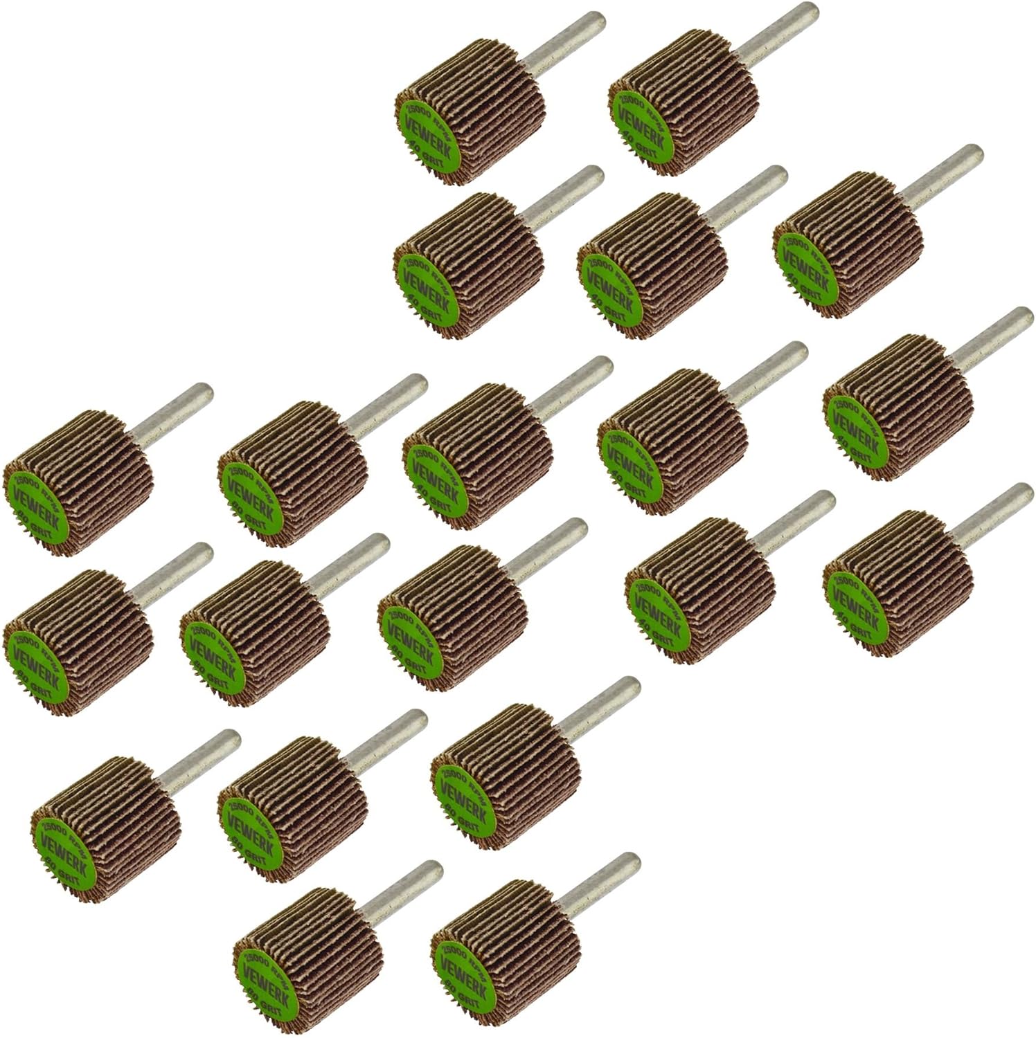 Flap Wheel Disc Shaft Mounted Abrasive Sanding Drill 25mm 40 & 80 Grit 20PK