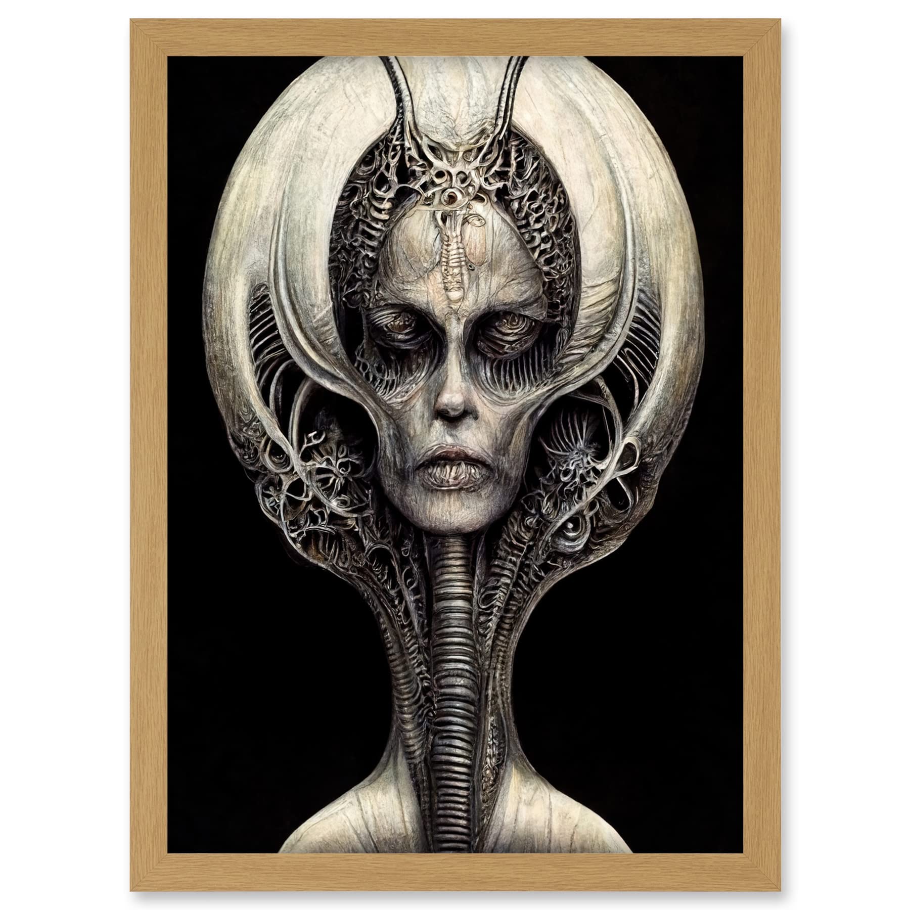 Doppelganger33 LTD Alien Queen Gothic Illustration Artwork Framed A3 Wall Art Print