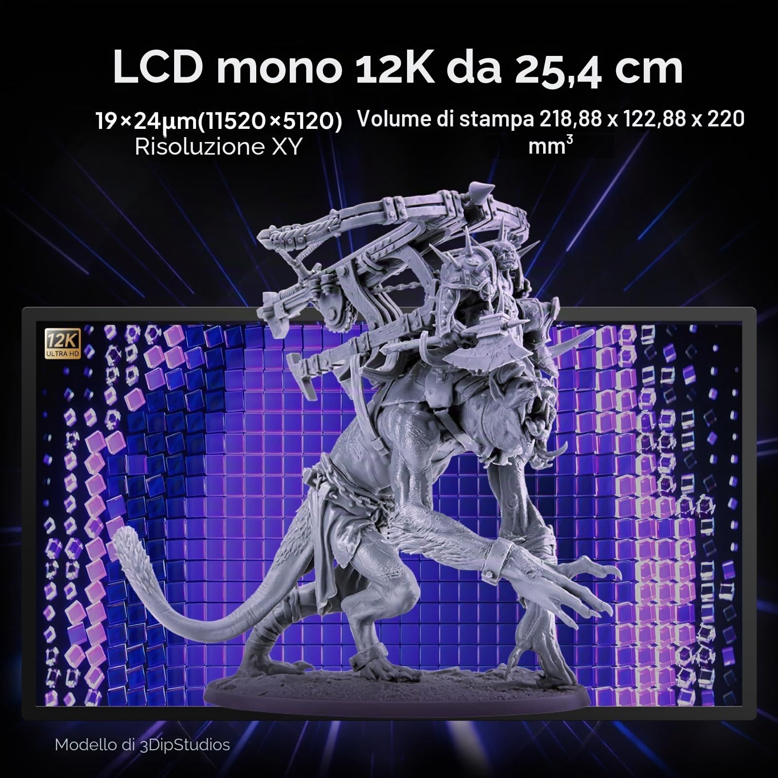 ELEGOO Saturn 4 Ultra Stampante 3D, Stampante in Resina Intelligente con Stampa Rapida, Monitoraggio AI, Telecomando, Grandi Dimensioni di Stampa 218.88x122.88x220 mm³