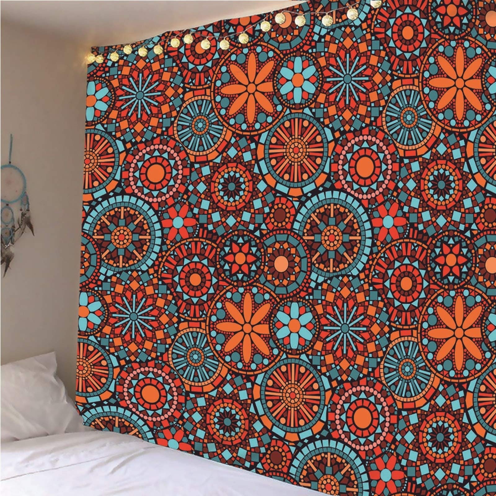 Aeici Tapices Pared, Tapiz Cama Étnico Retro Tapices De Pared Wall Hanging, Bedsheet(350X256Cm)