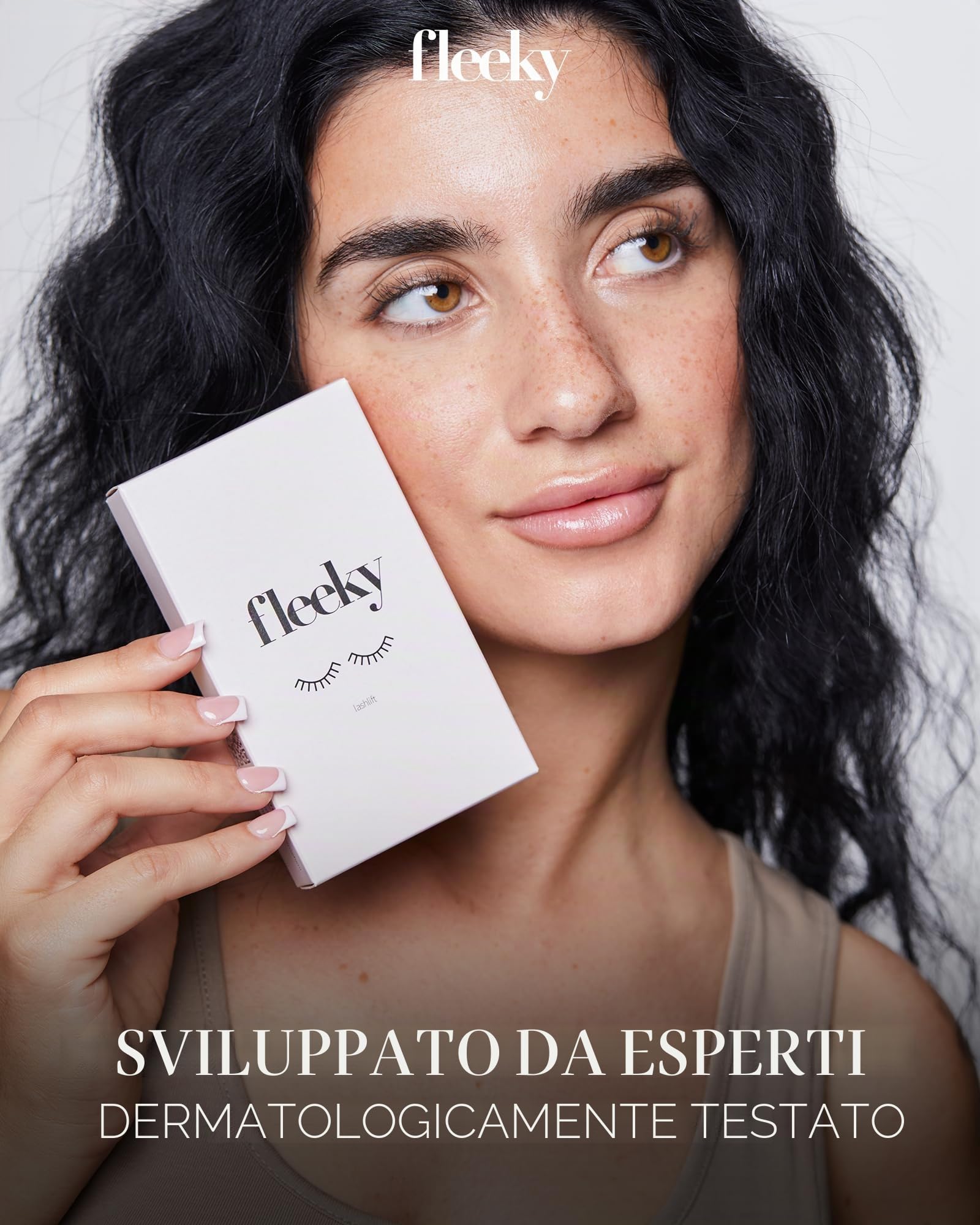 fleeky Set lifting per ciglia vegano e senza esperimenti sugli animali – Kit per sollevamento ciglia per slancio espressivo senza piegaciglia (mini)