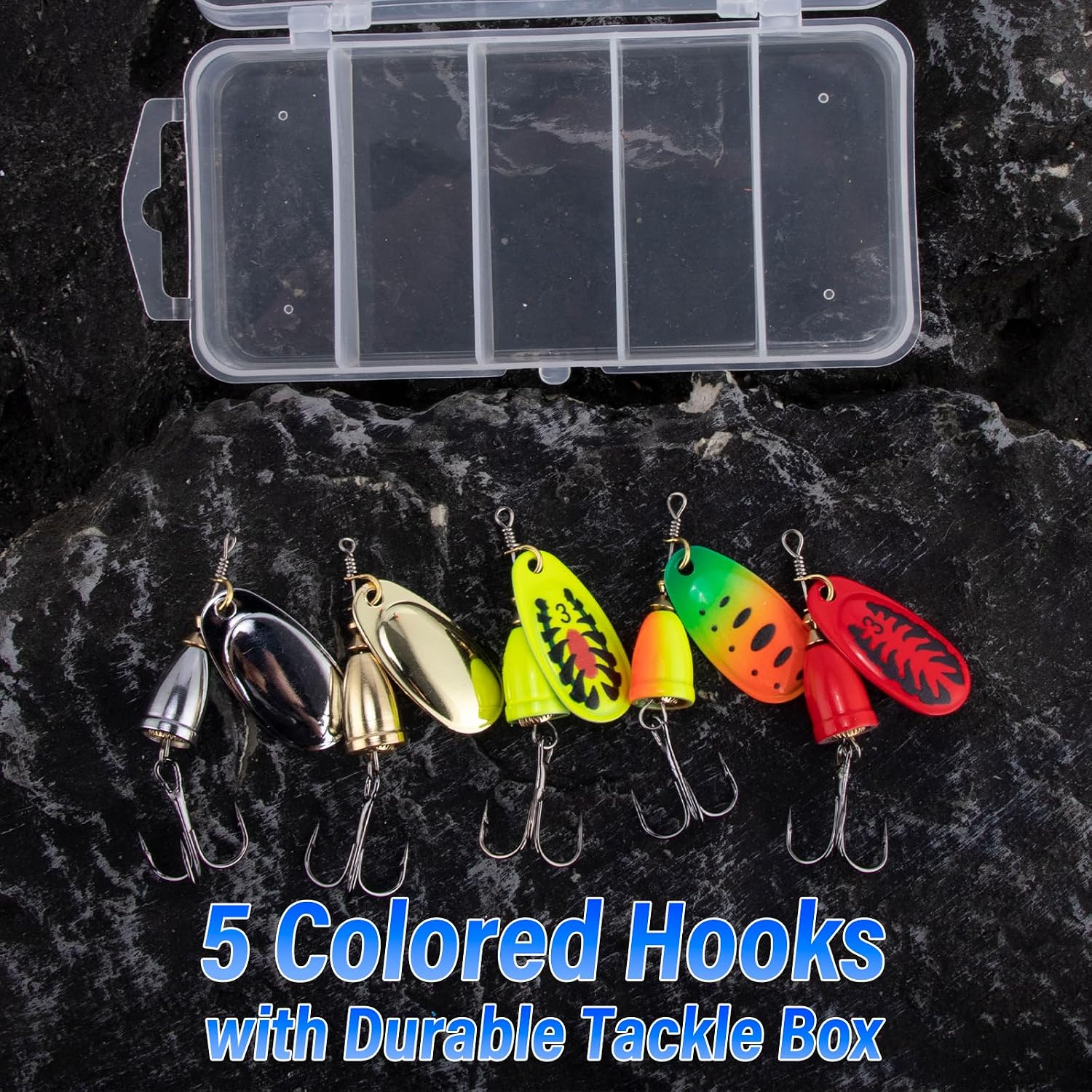 Dr.Fish Inline Fishing Spinner Kit 1/4oz, Freshwater Fishing Lures Bell Spinnerbait French Blade Trout Bass Walleye Lures