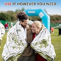 Vista 9 de SecuCaptain Survival Emergency Thermal Blankets: Extra Large 84” x63” Space Mylar Blanket Kit for Outdoor Cold Winter Camping Hiking Car Bug Out Bag