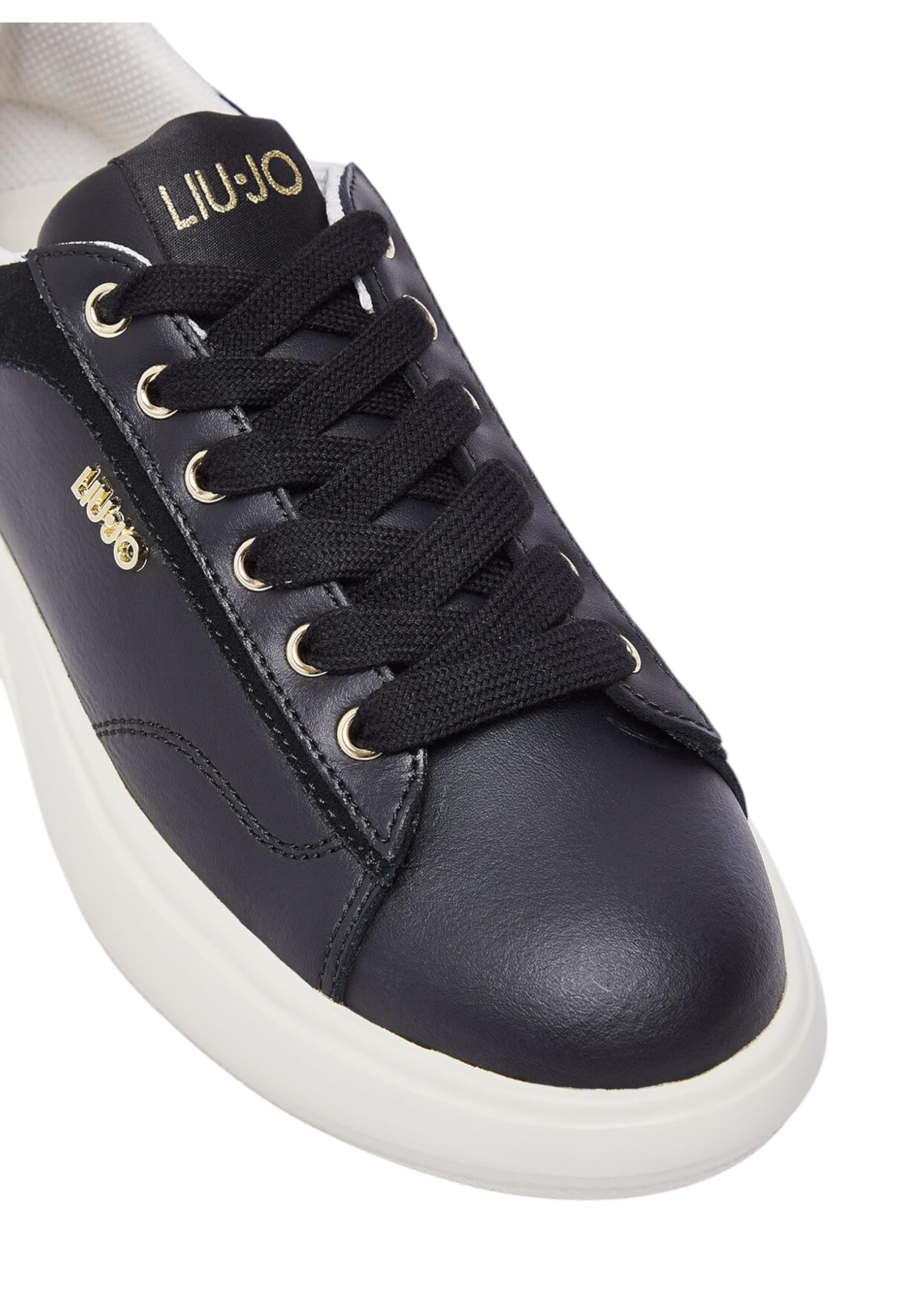 LIU JO BA6069 Casper 01 Black Sneakers per Donna in Pelle Nera con Zeppa