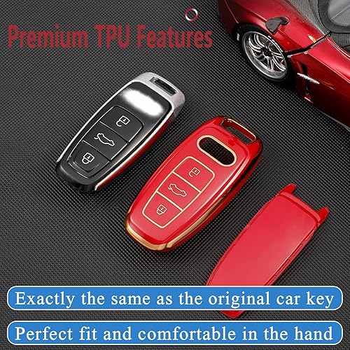 Miniatura 5 de Funda para llavero Audi de TPU suave de alta calidad con carcasa de llavero de protección completa para Audi 2018-2023 S3 S6 SQ7 RS6 S7 RS7 A3 A6L