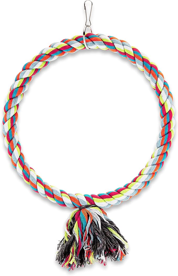 Spoiled Pet® Large Circle Cotton Bird Rope Swing Perch