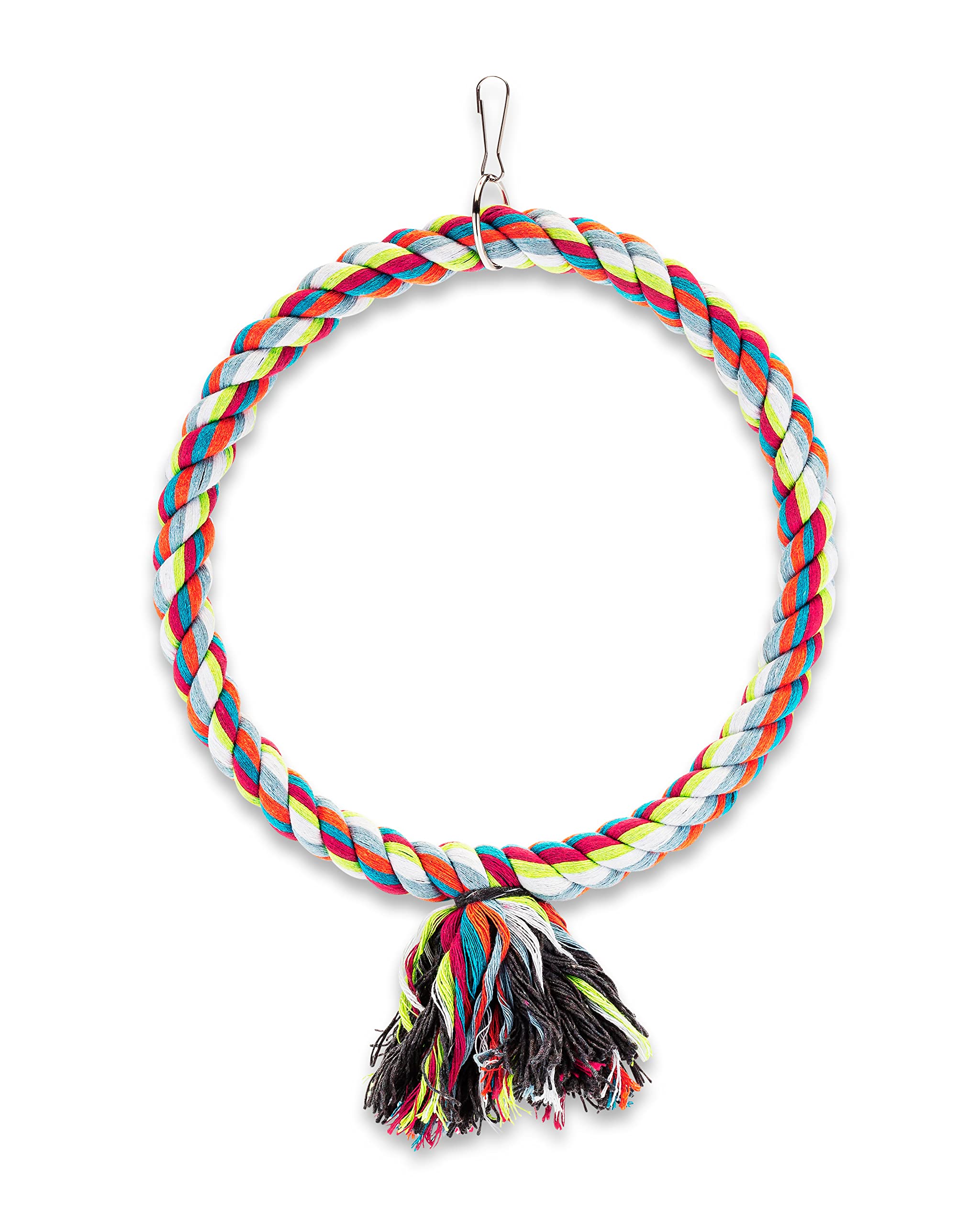 Perca grande de algodón para pájaros, hecha con materiales naturales, segura para escalar y masticar, ideal para loros grises africanos, cacatúas, periquitos y cacatúas