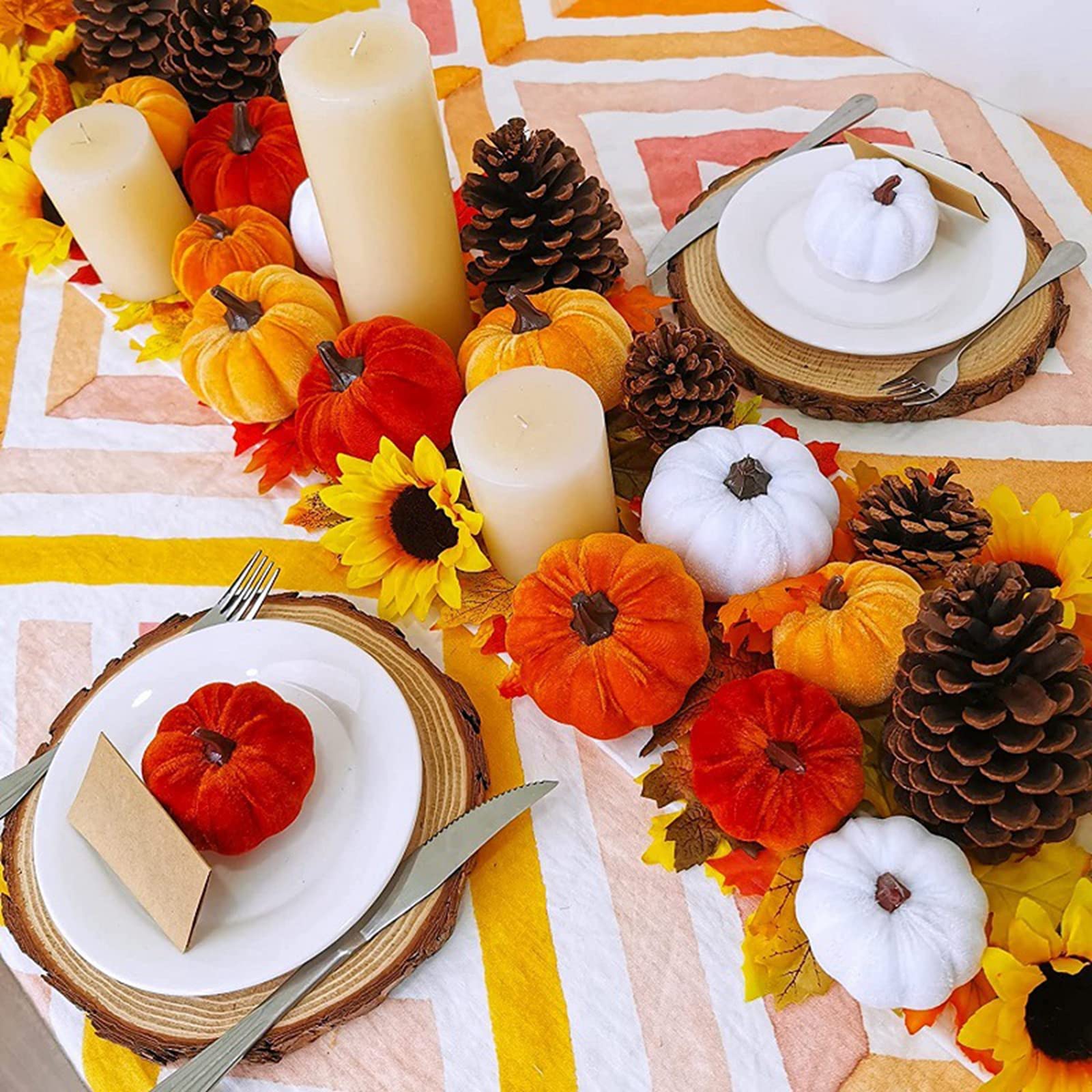 24 Mini-Kürbisse Aus Filz – Handgefertigt, 4,6 Cm, Für Halloween & Herbstdeko
