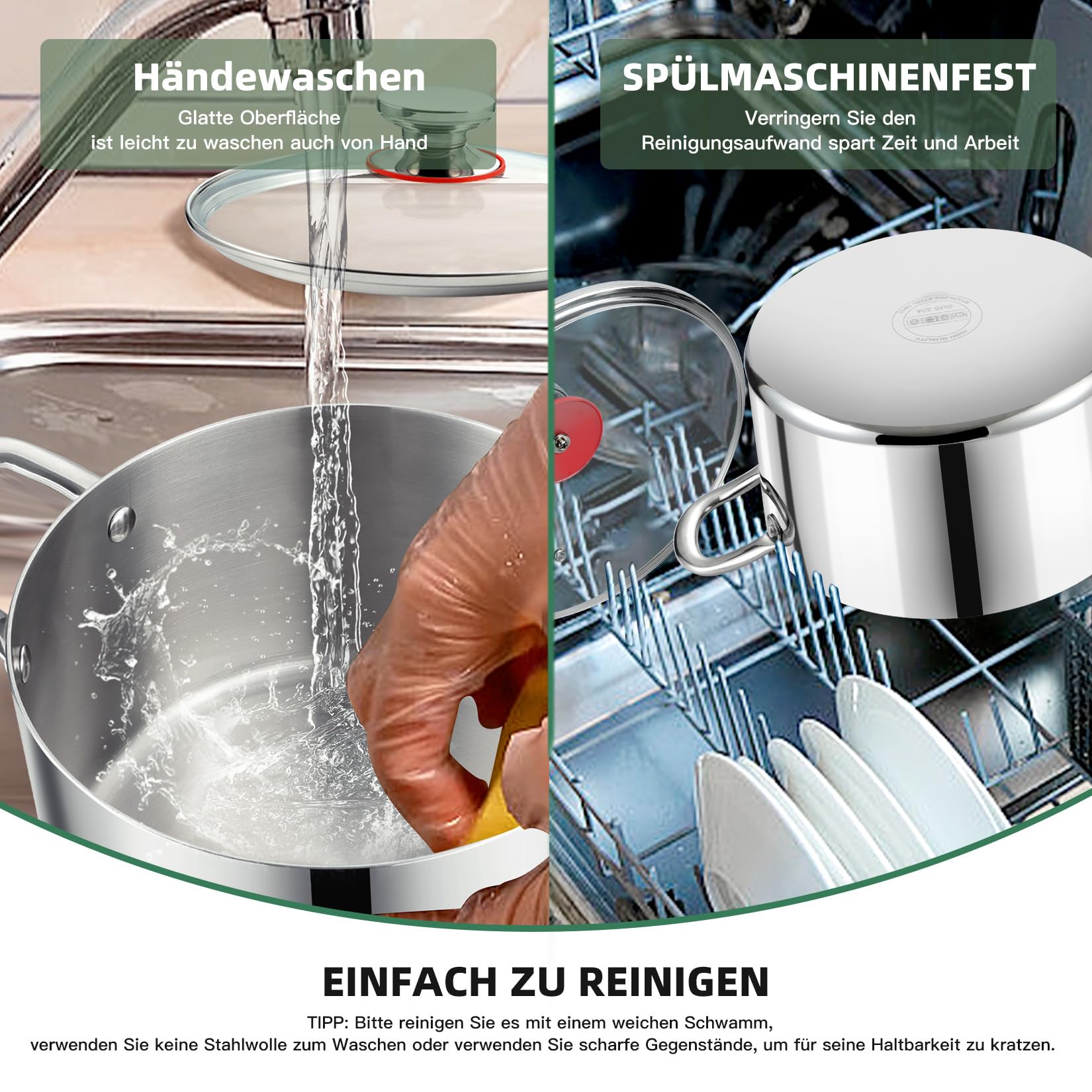 Onader Kookpan, 3-laags roestvrij stalen pan, inductie, 5 l kookpannen Onader Kookpan, 3-laags roestvrij stalen pan, inductie, 5 l kookpannen