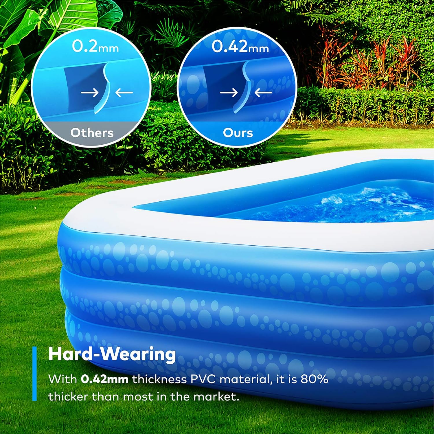 Comparison of Hesung pool material thickness to others